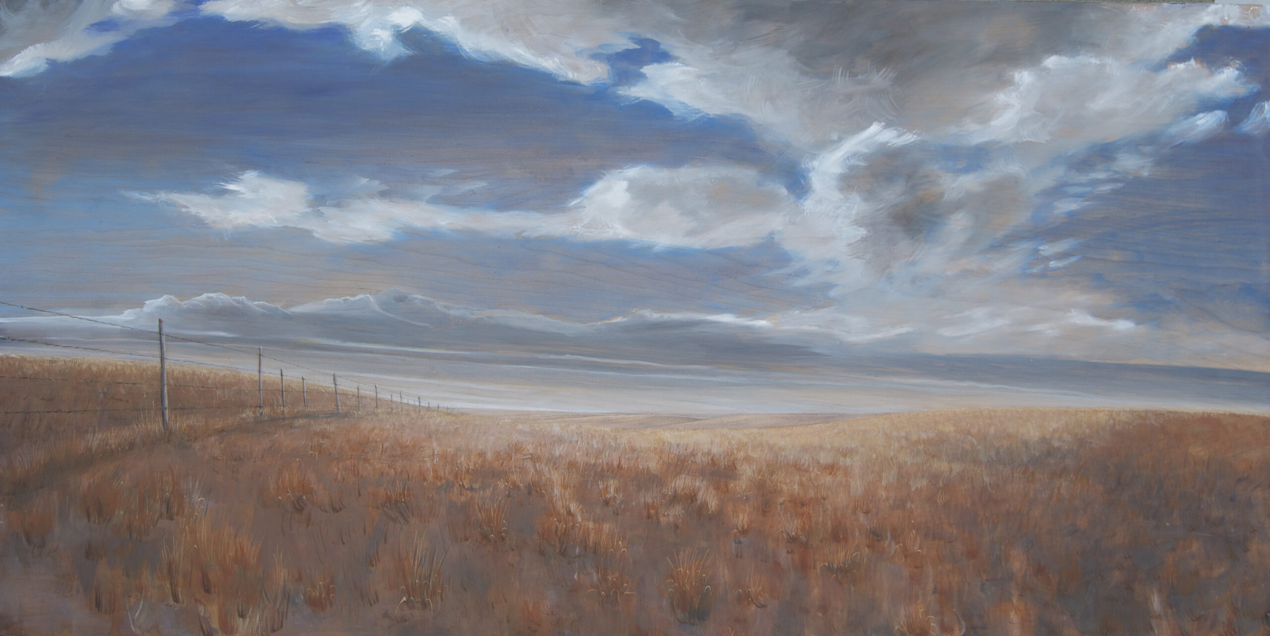 Painting by Rosanna Marmont — 96 Fields, 2013, oil and wood stain on pecan