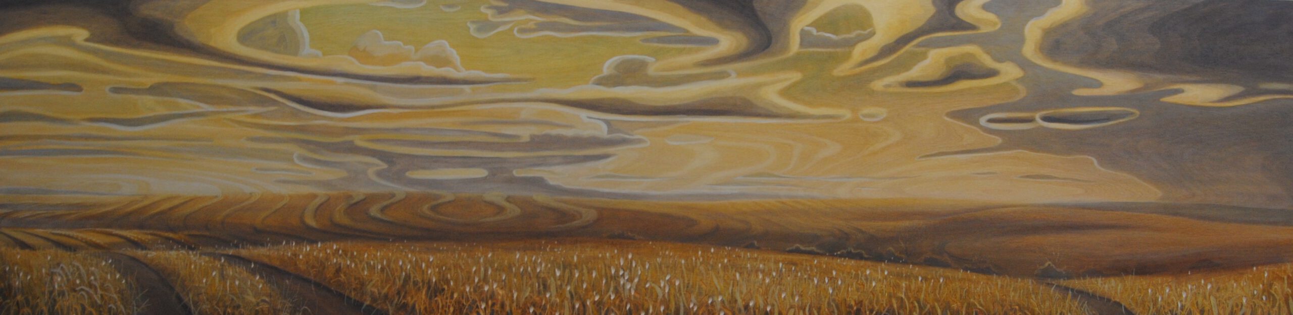 Painting by Rosanna Marmont — Above the Hawthorns, 2014, oil on maple
