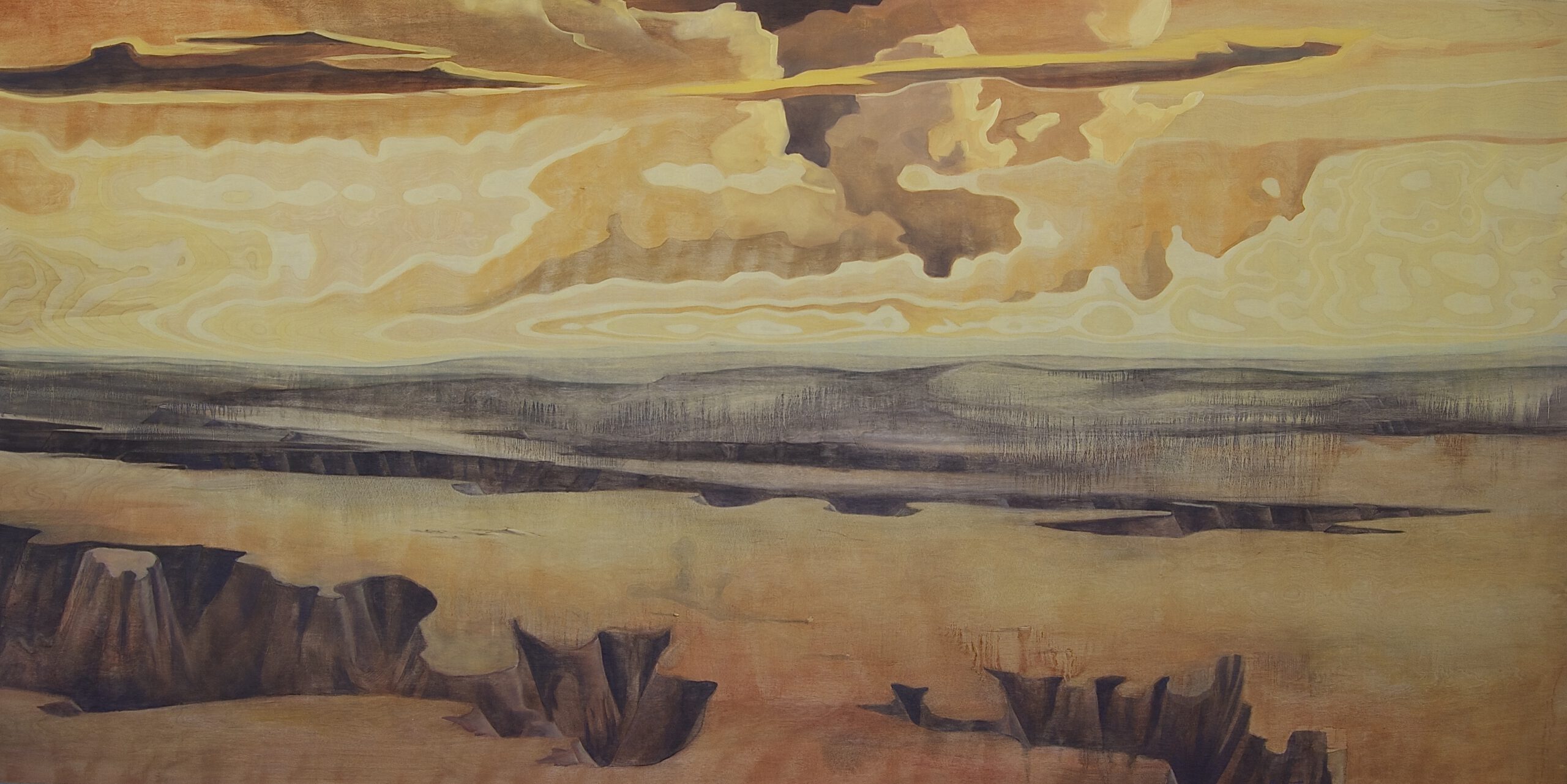 Painting by Rosanna Marmont — Arizona Calling, 2015, oil on maple