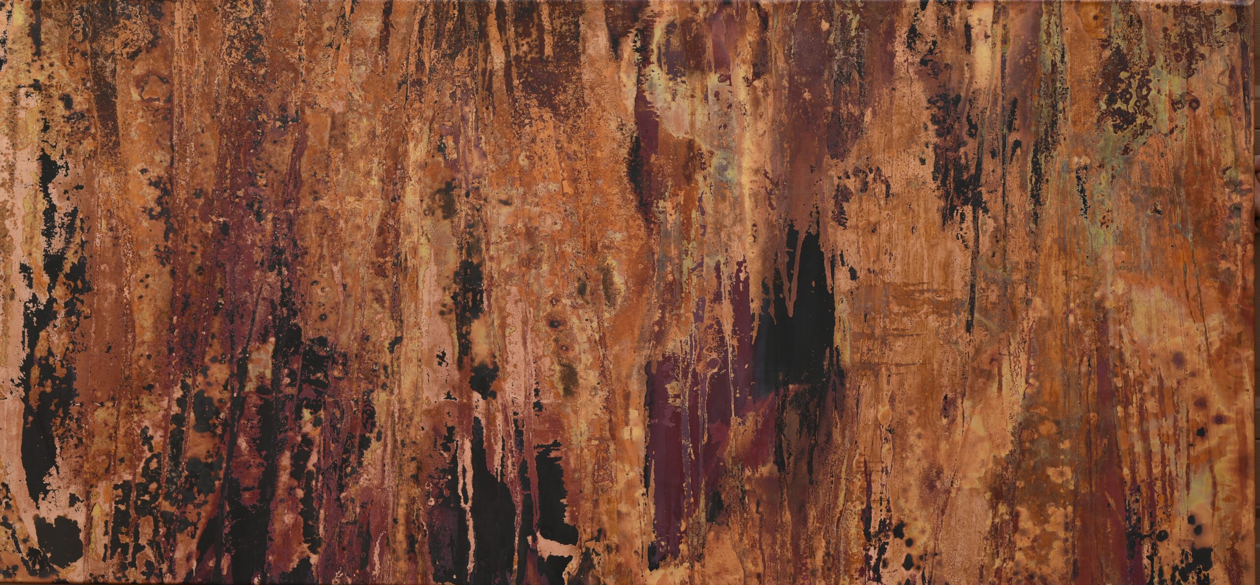Painting by Rosanna Marmont — Aspens, 2017, fired copper