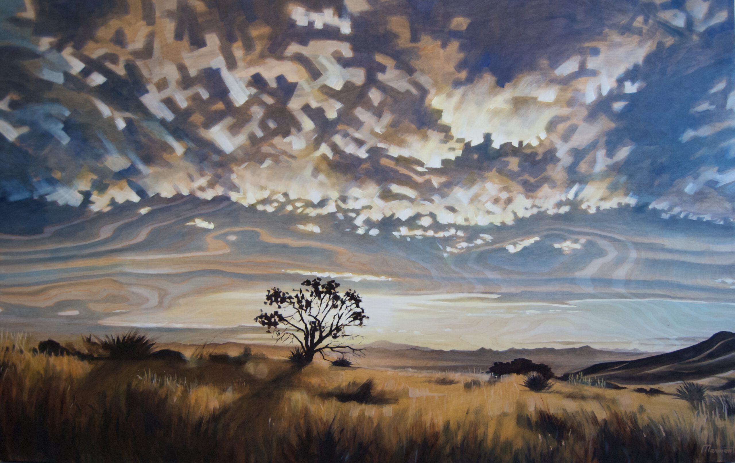 Painting by Rosanna Marmont — Babad Do’ag, 2019, oil on maple