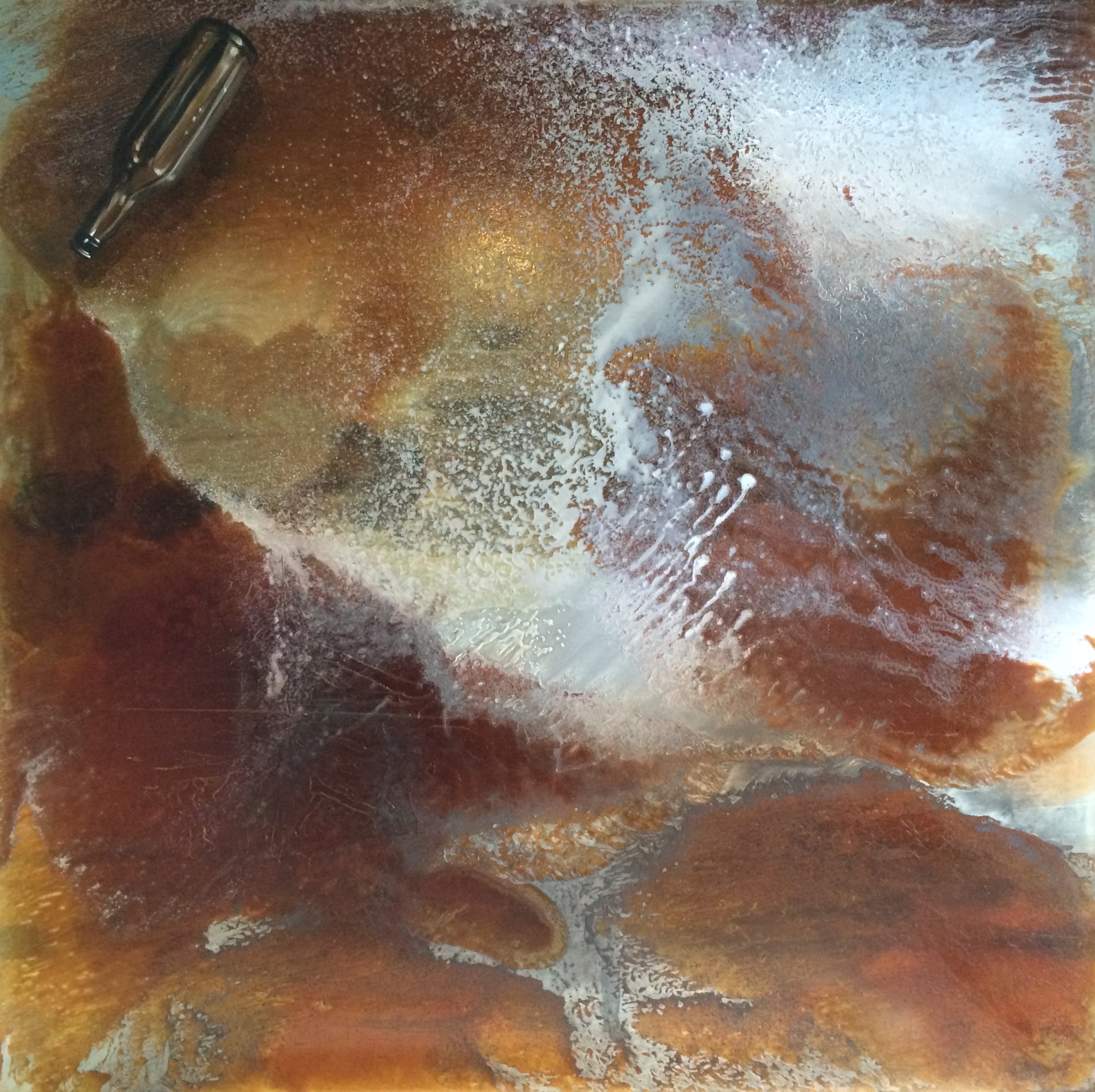 Painting by Rosanna Marmont — Beer Bottle, 2016, oil on maple