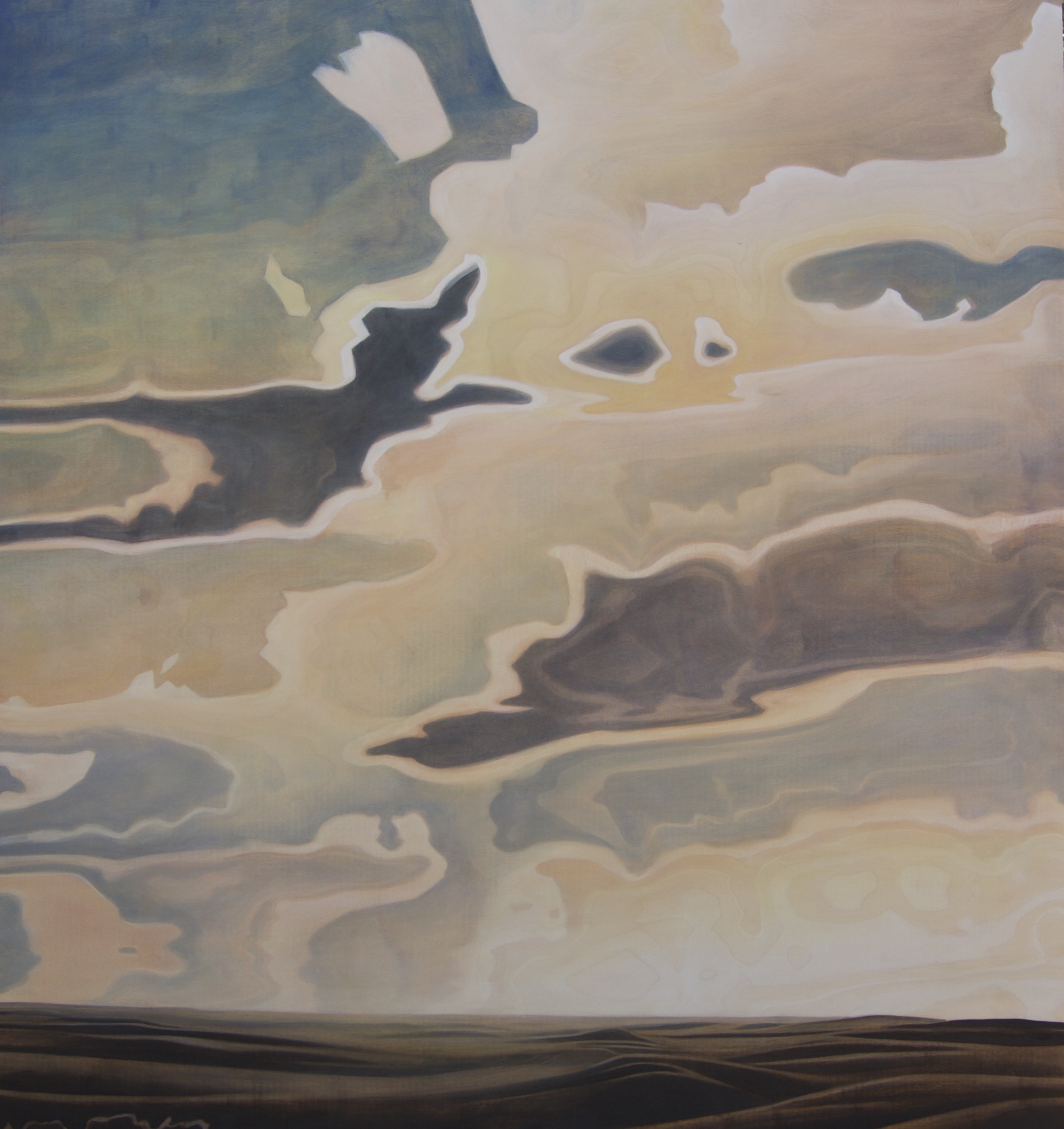Painting by Rosanna Marmont — Big Sky, 2018, oil on birch