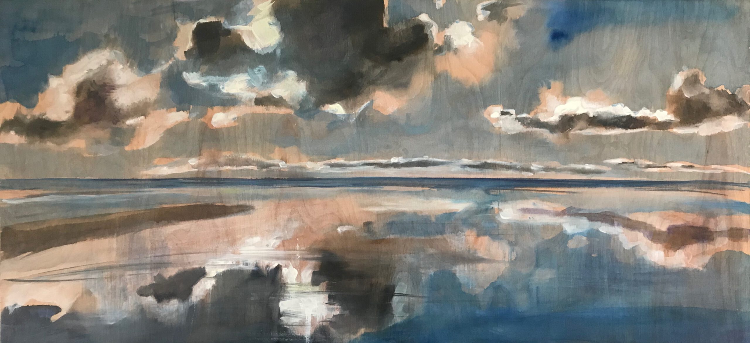 Painting by Rosanna Marmont — Black Cloud, 2019, oil on birch