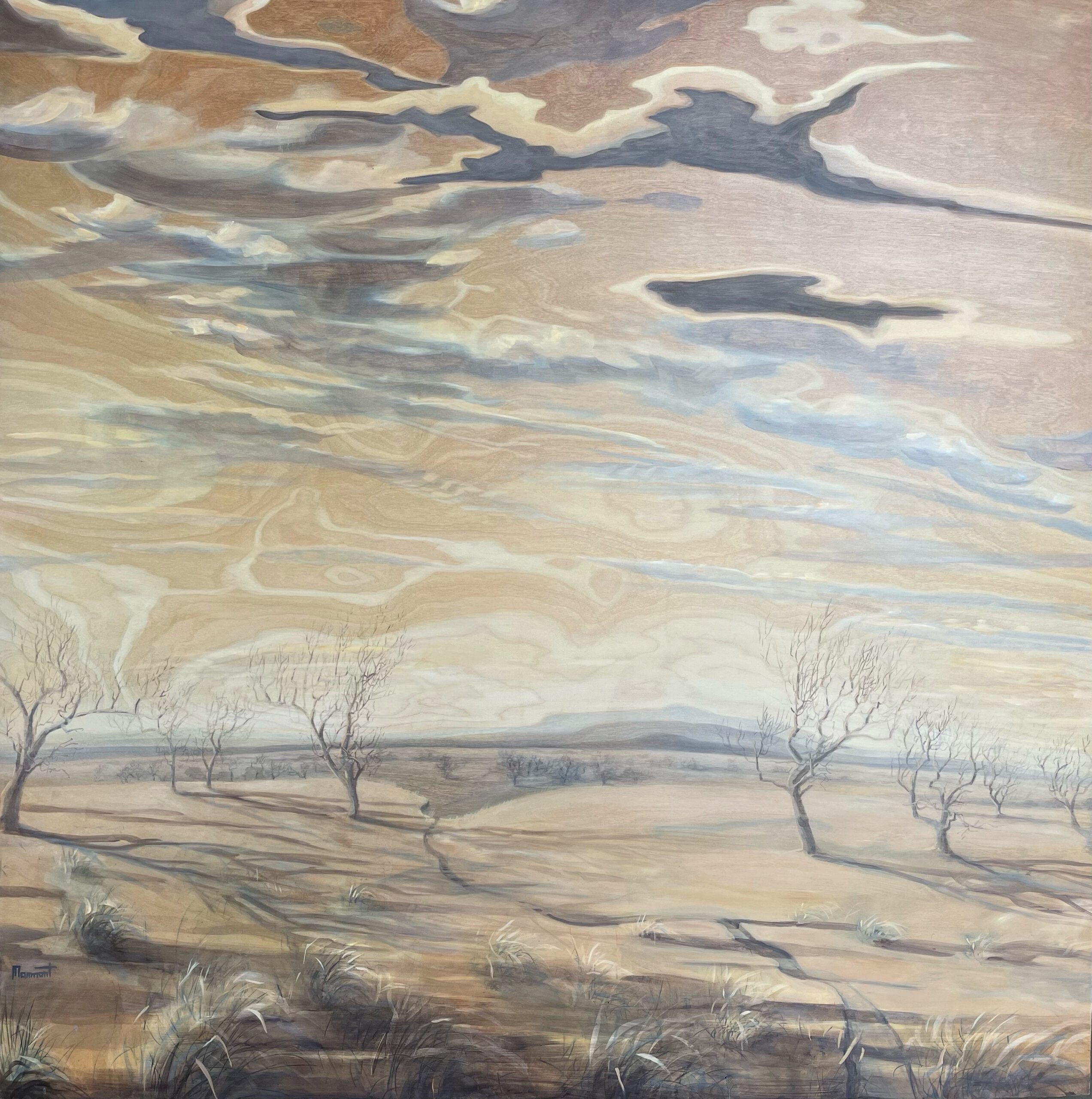 Painting by Rosanna Marmont — Cattle Trail, 2015, oil on maple