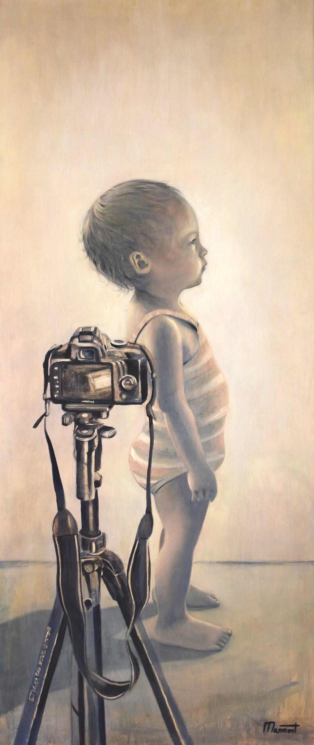 Painting by Rosanna Marmont — Charlotte, 2018, oil and pencil on birch