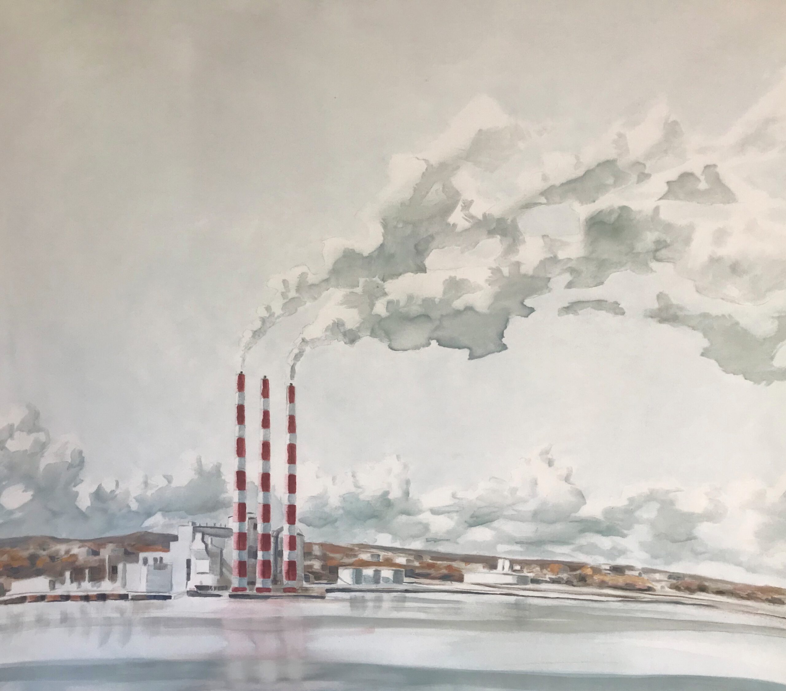 Painting by Rosanna Marmont — Coal Plant, 2020, oil on canvas