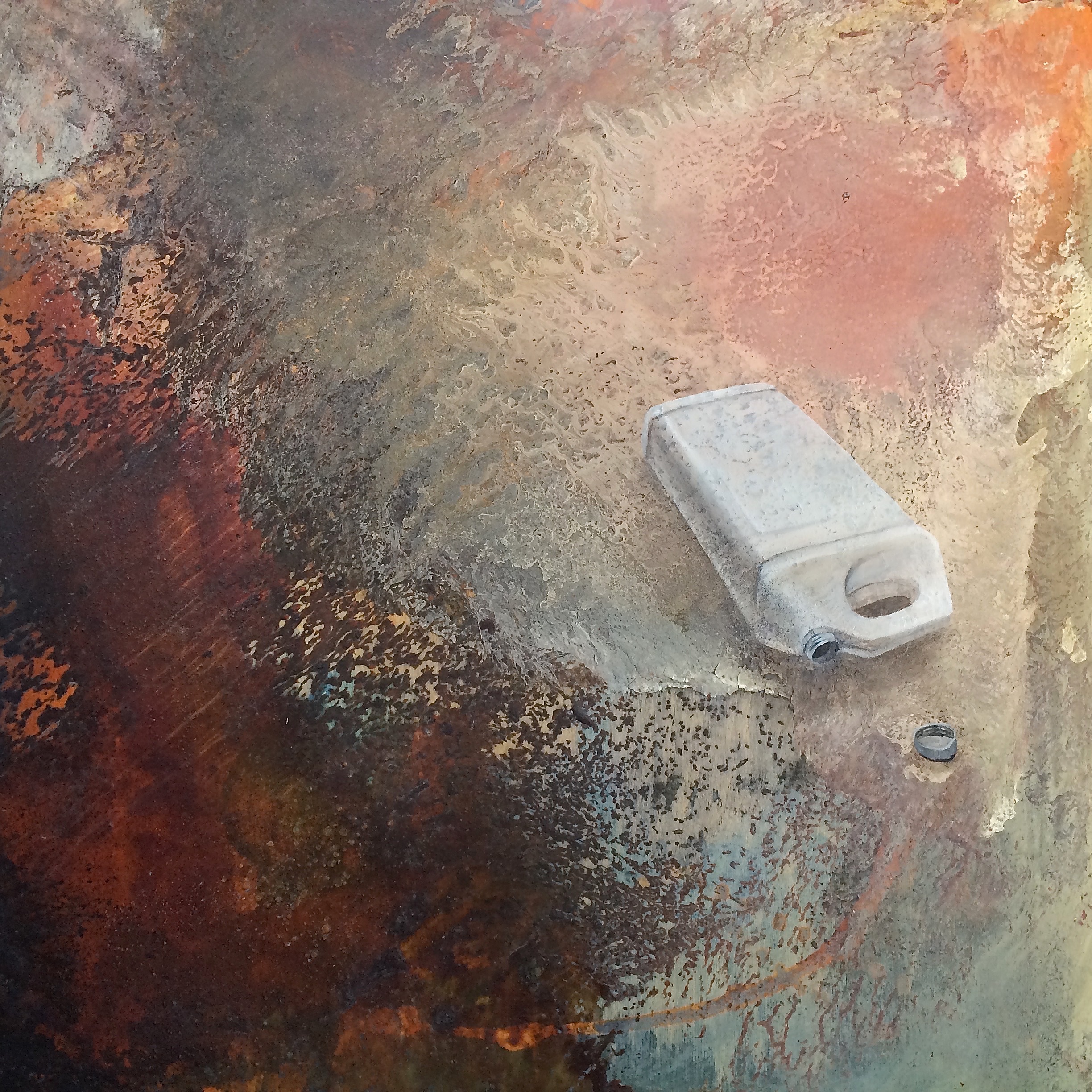 Painting by Rosanna Marmont — Container II, 2016, mixed media on baltic birch