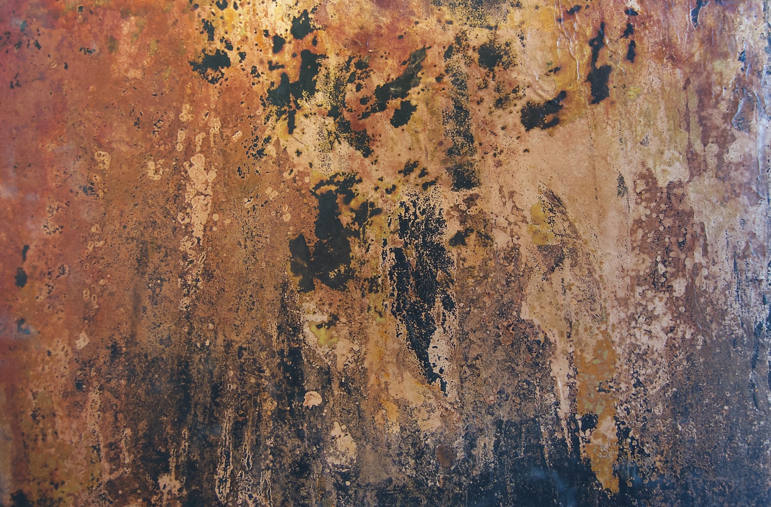 Painting by Rosanna Marmont — Copper Abstract, 2017, fired copper