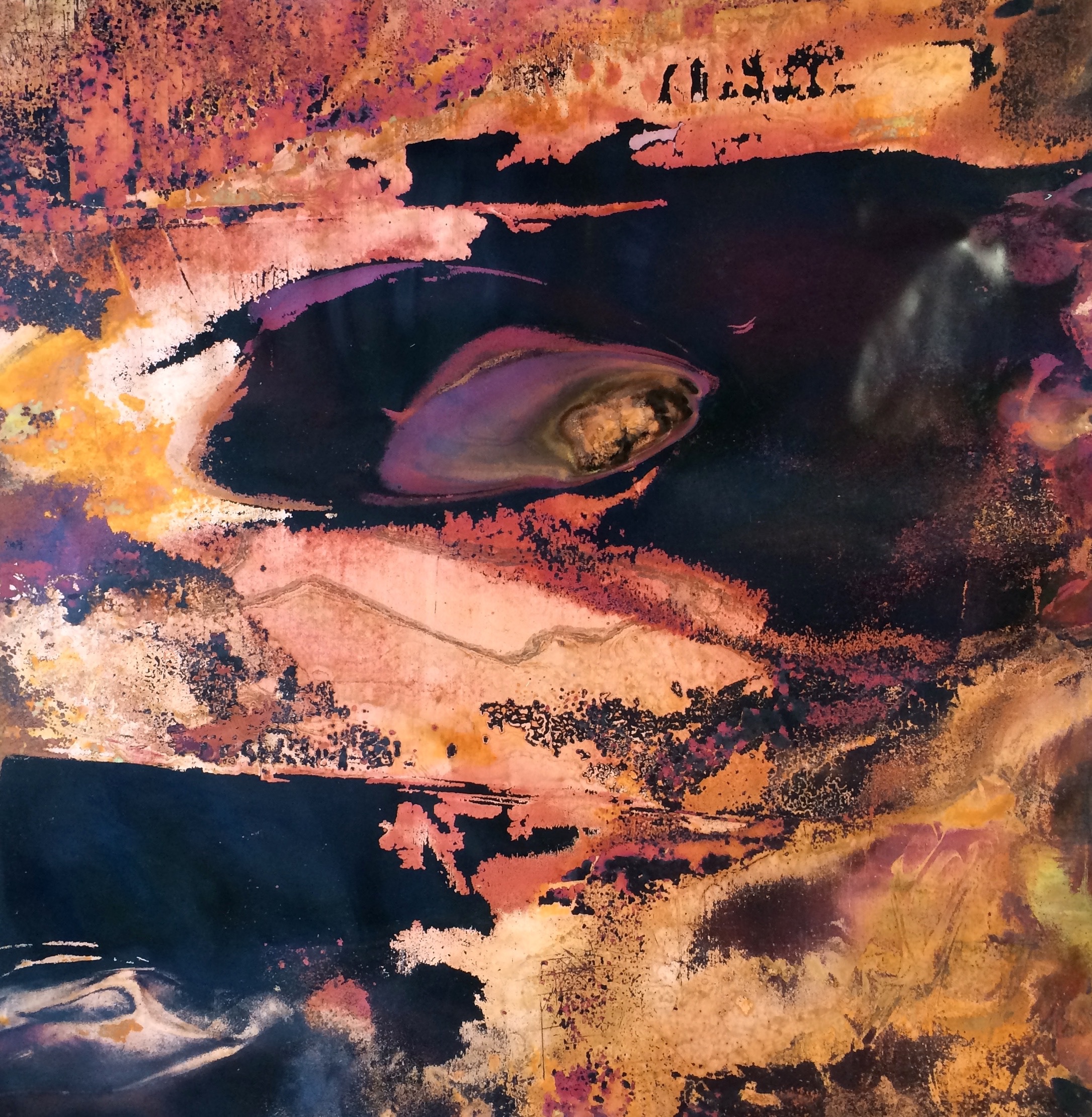Painting by Rosanna Marmont — Copper Abstraction III, 2017, fired copper