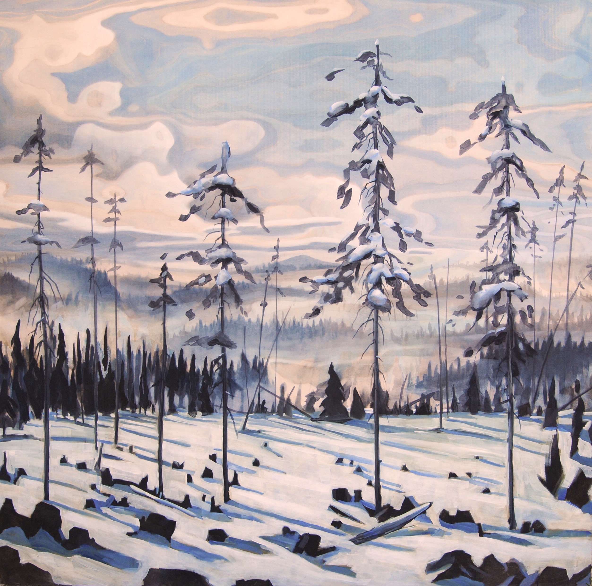 Painting by Rosanna Marmont — Cut Block, 2020, oil on birch