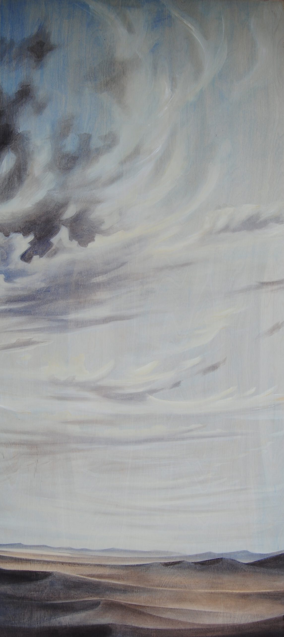Painting by Rosanna Marmont — Desert Basin, 2015, oil on maple