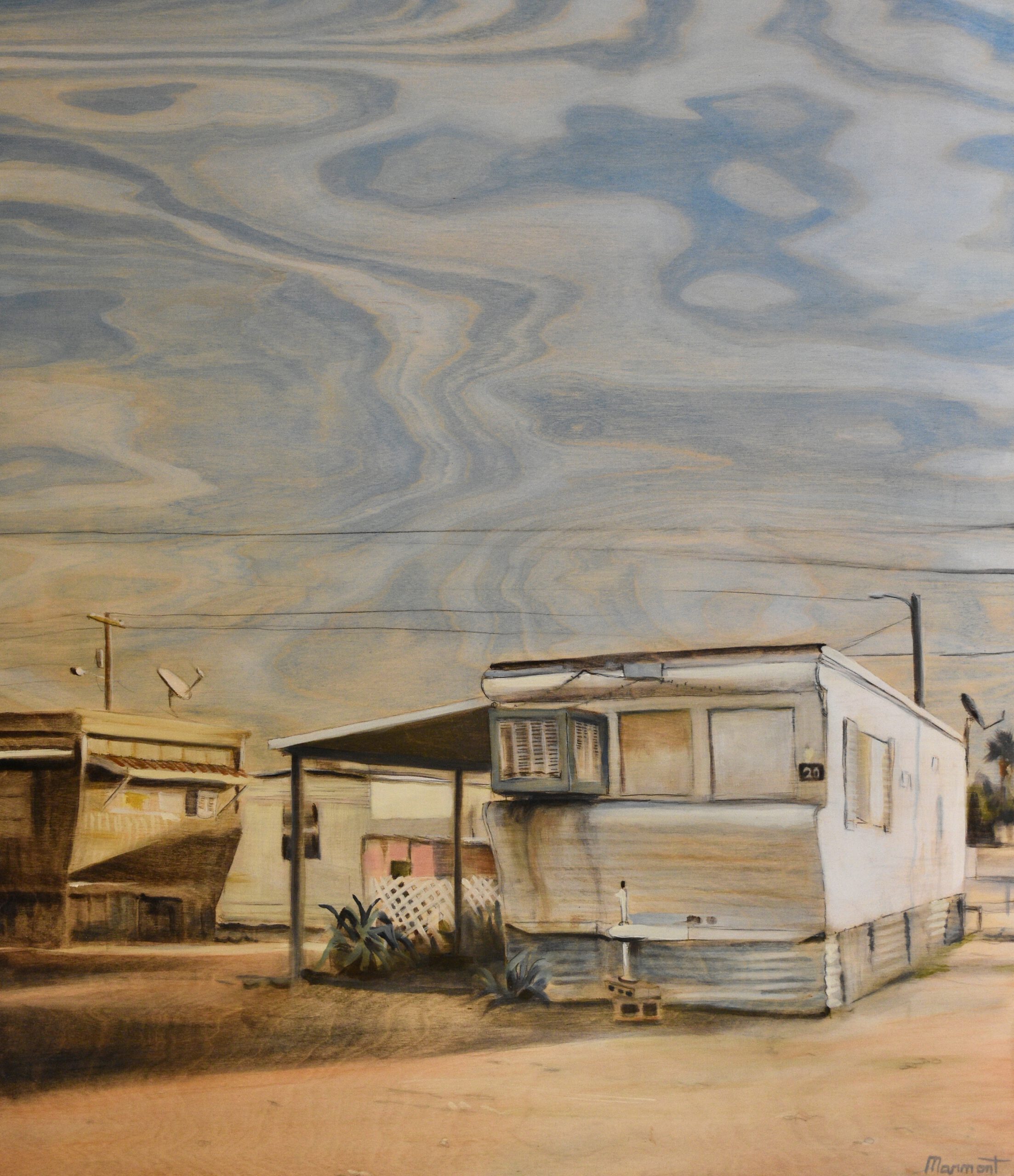 Painting by Rosanna Marmont — Fairmount, 2019, oil and pencil on birch