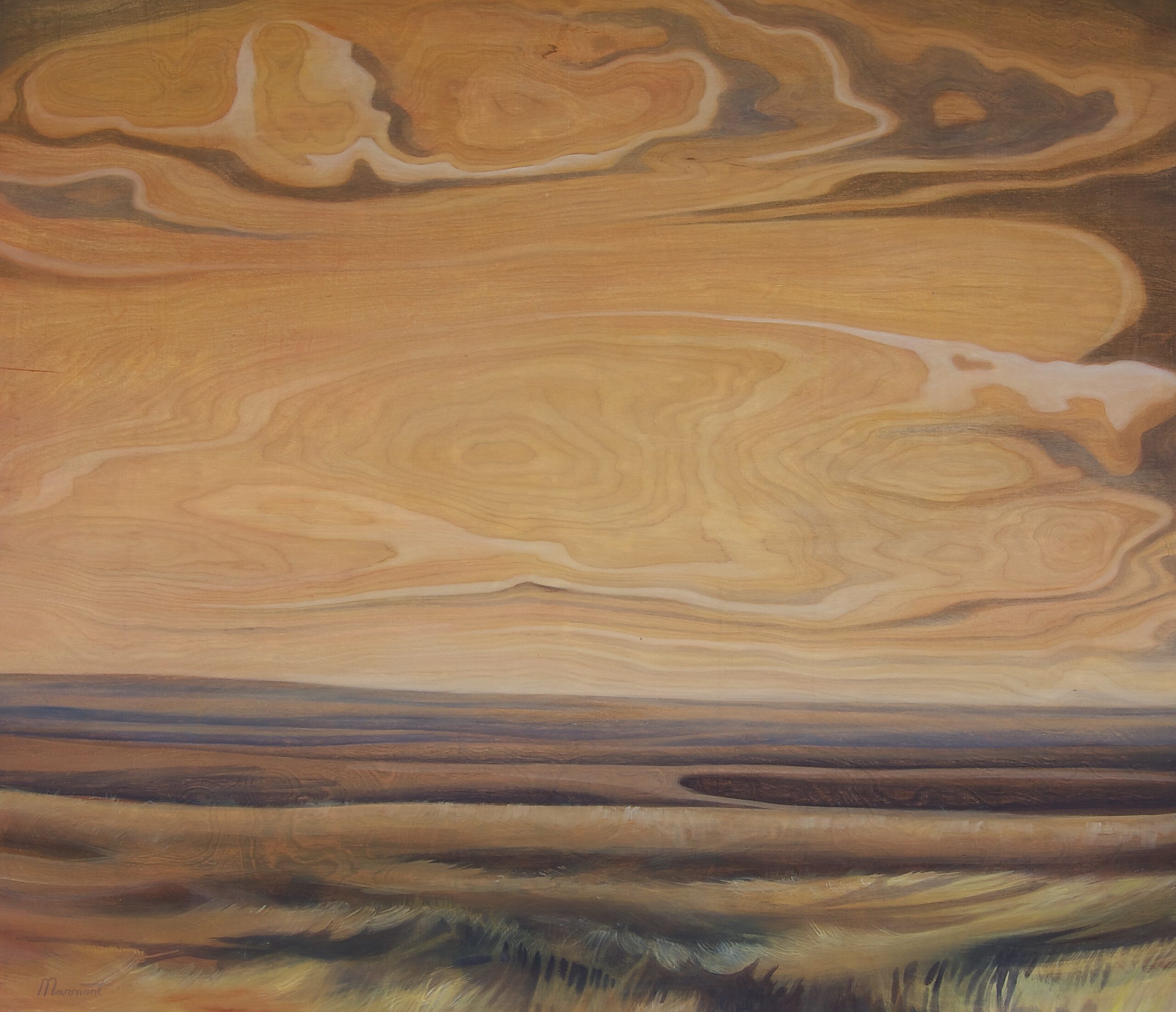 Painting by Rosanna Marmont — Fallow, 2014, oil on maple