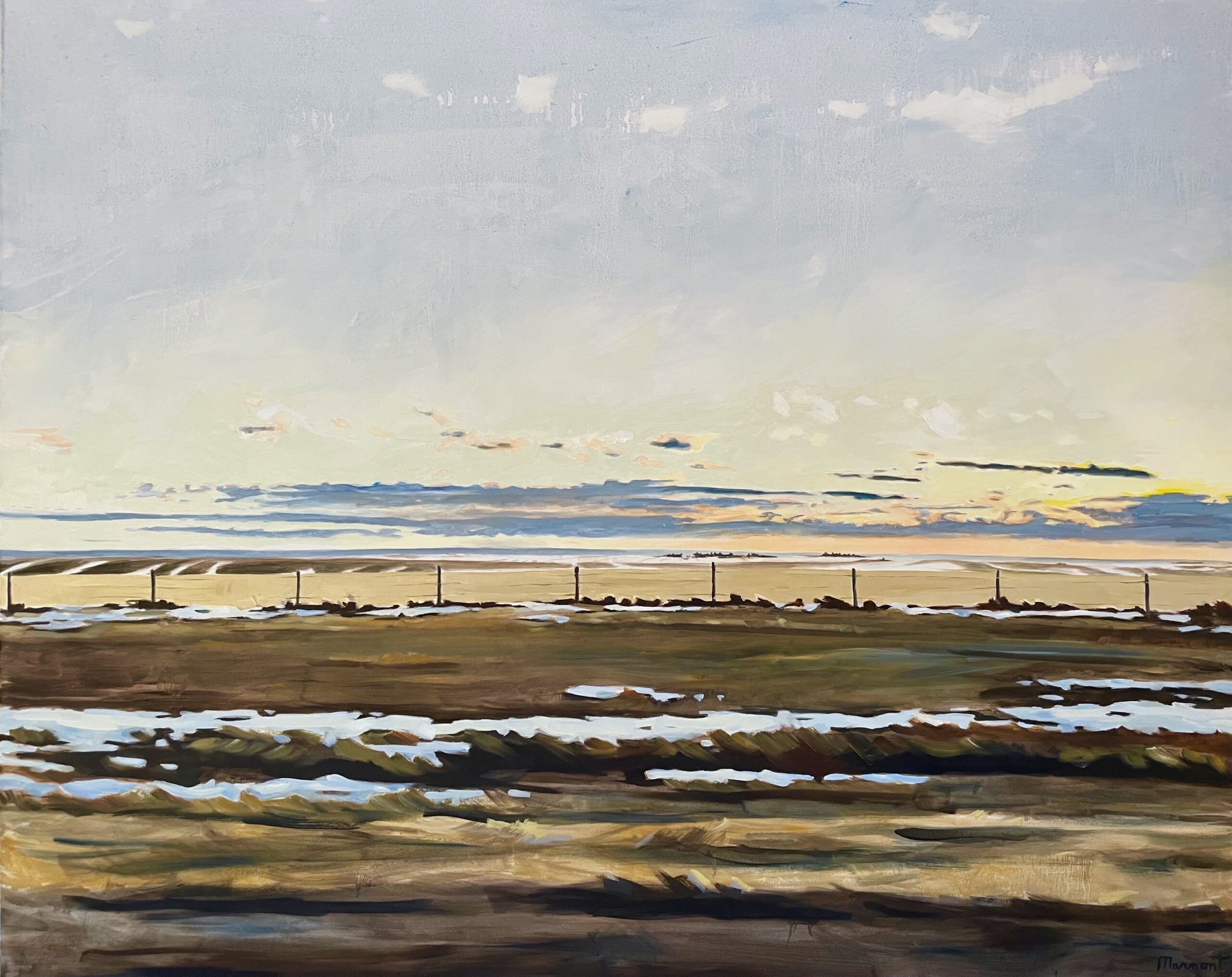 Painting by Rosanna Marmont — Fence, 2024, oil on canvas