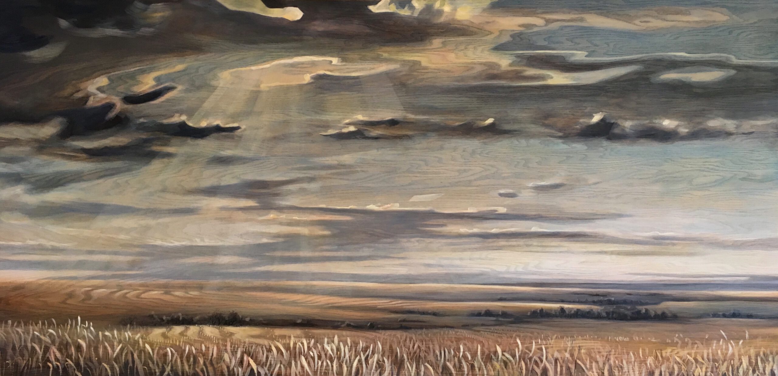 Painting by Rosanna Marmont — Foothills, 2018, oil on maple