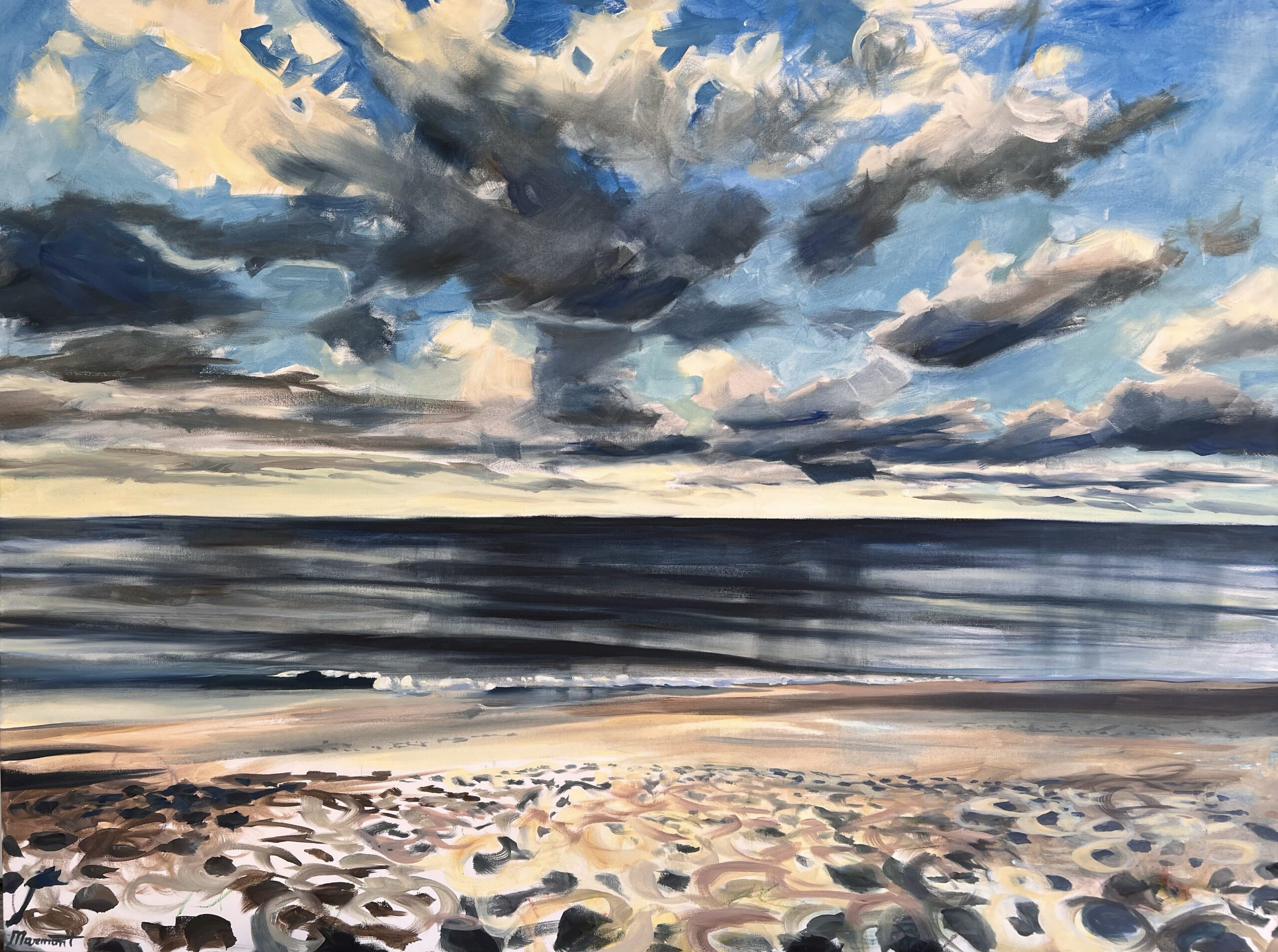 Painting by Rosanna Marmont — Footprints, 2024, oil on canvas