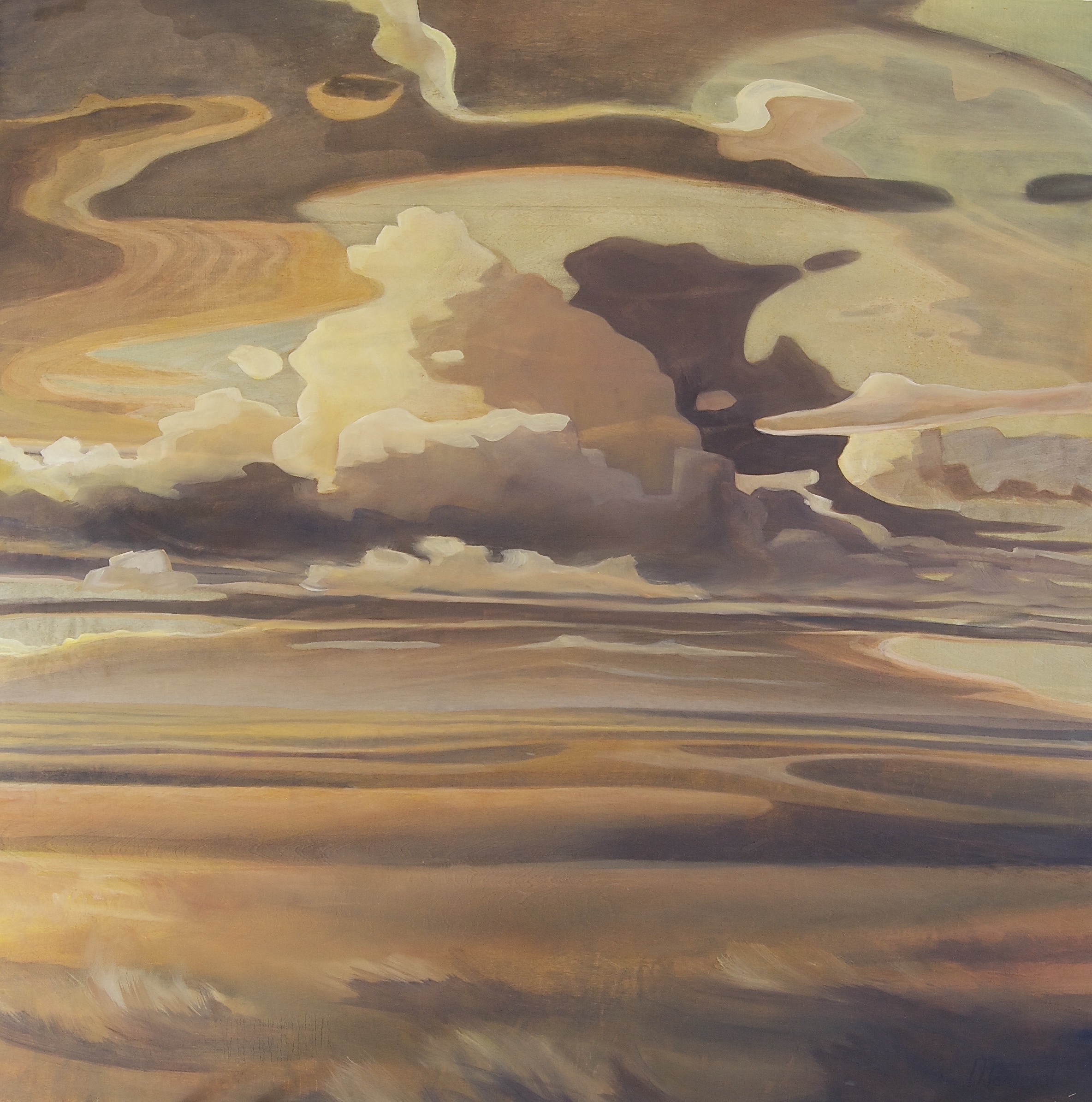 Painting by Rosanna Marmont — Impending, 2014, oil on maple
