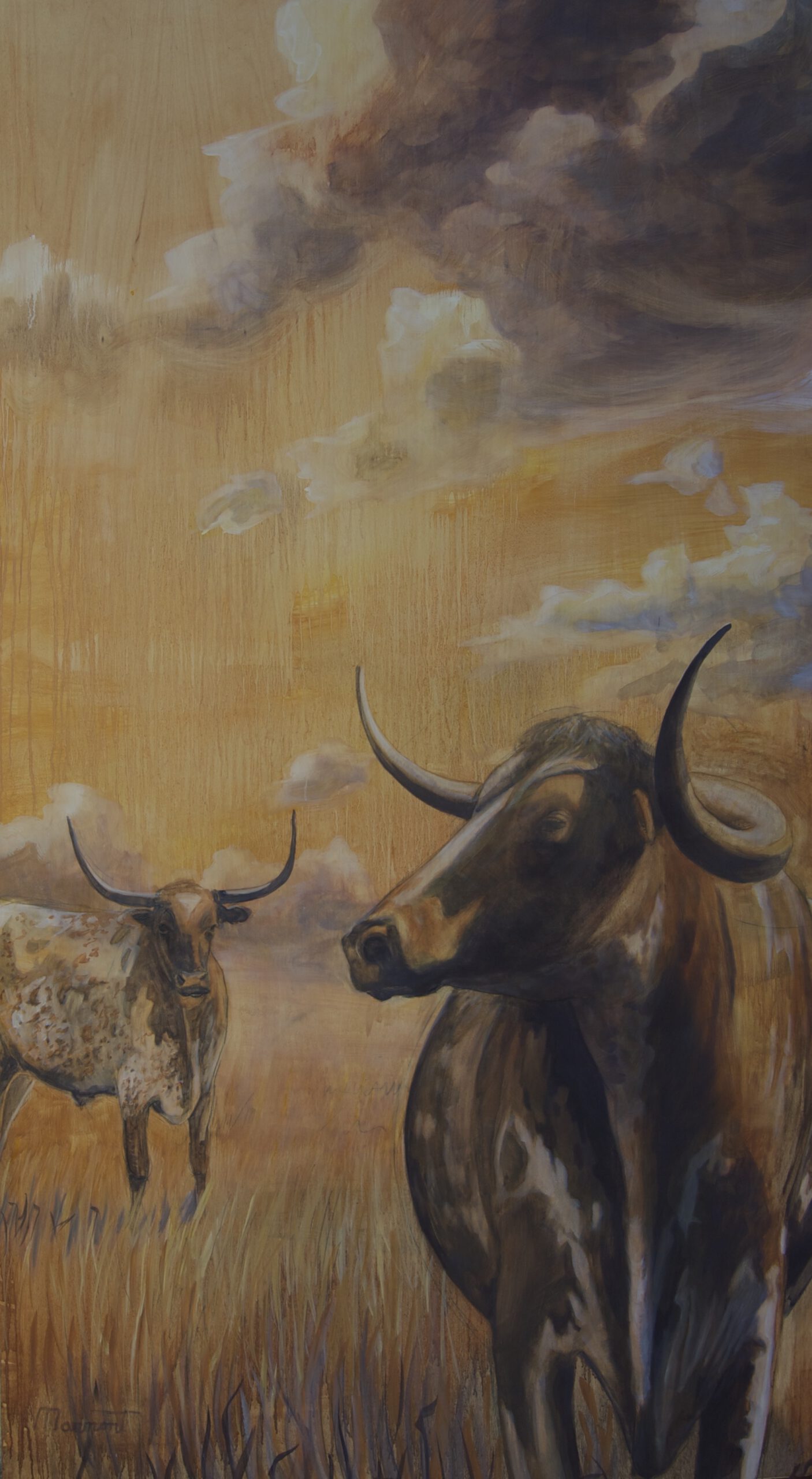 Painting by Rosanna Marmont — In Calf, 2015, oil on maple