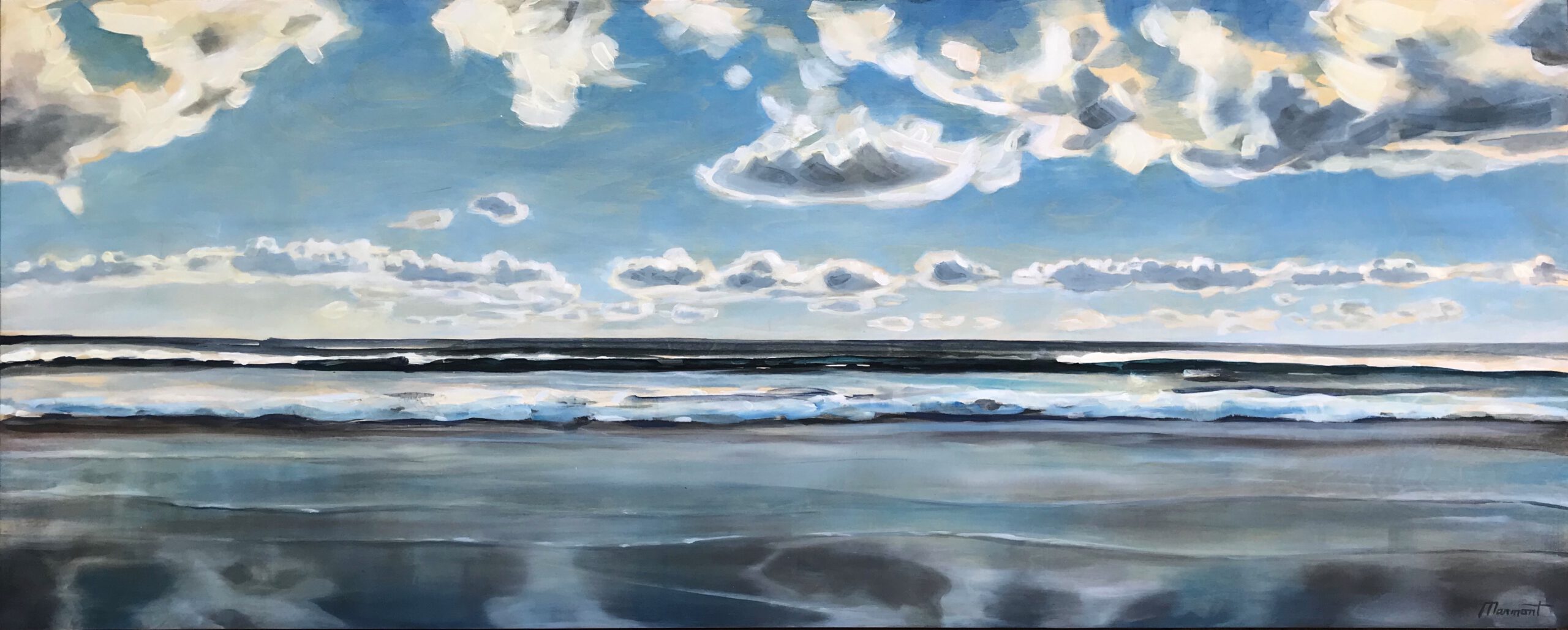 Painting by Rosanna Marmont — Low Tide, 2020, oil on birch