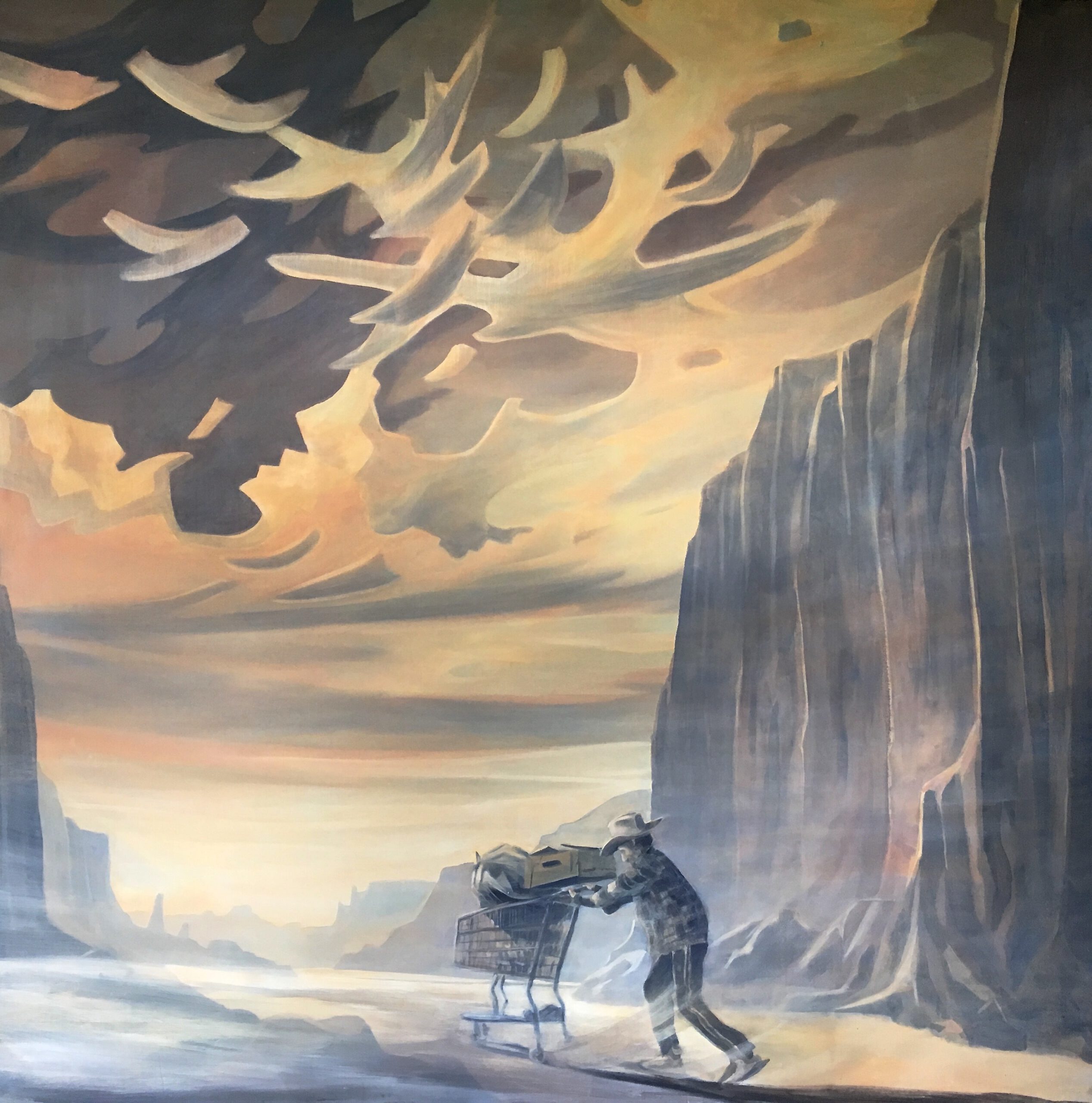 Painting by Rosanna Marmont — Manifest Destiny II, 2017, oil on birch