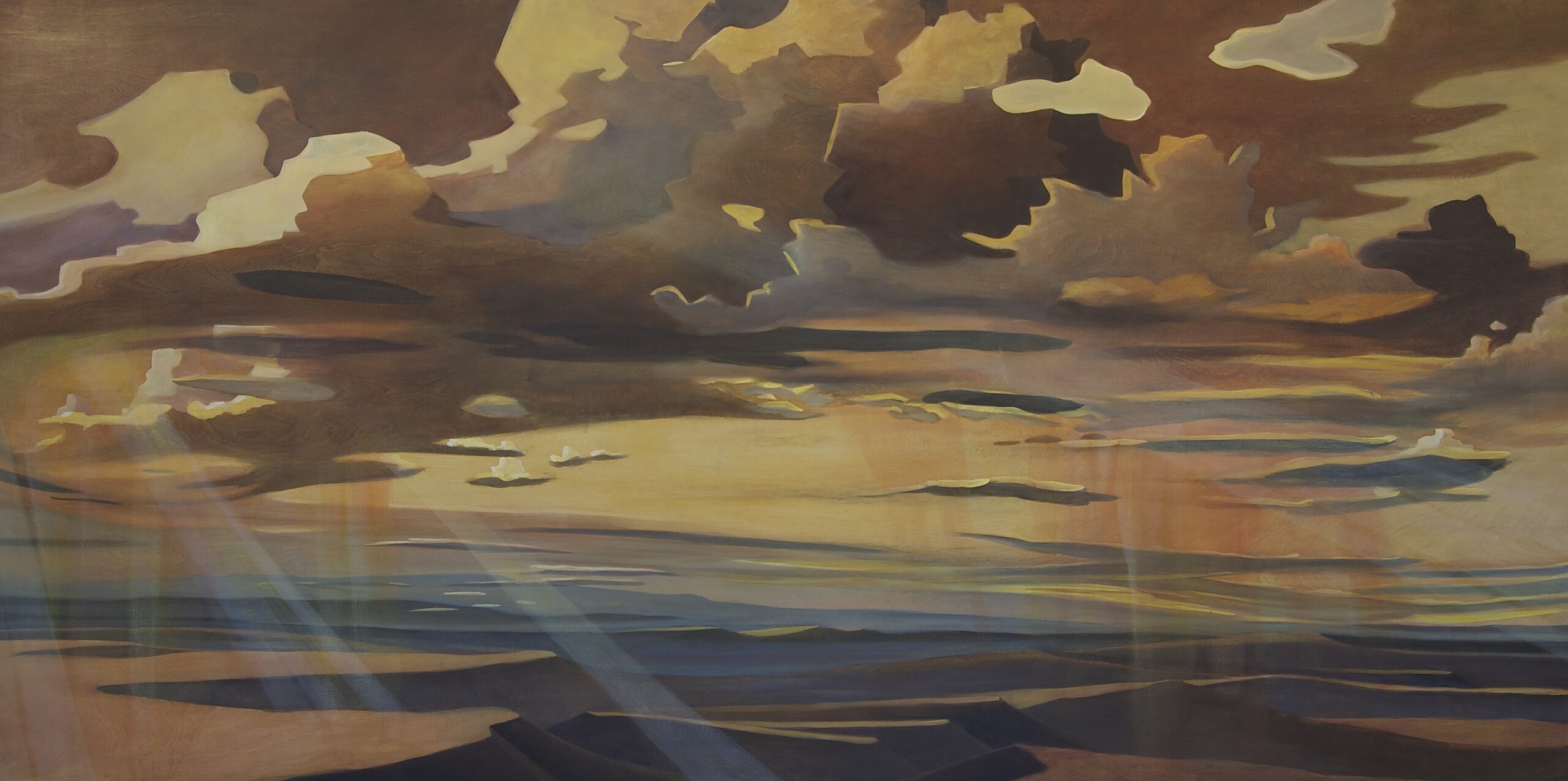 Painting by Rosanna Marmont — Mesas, 2015, oil on birch