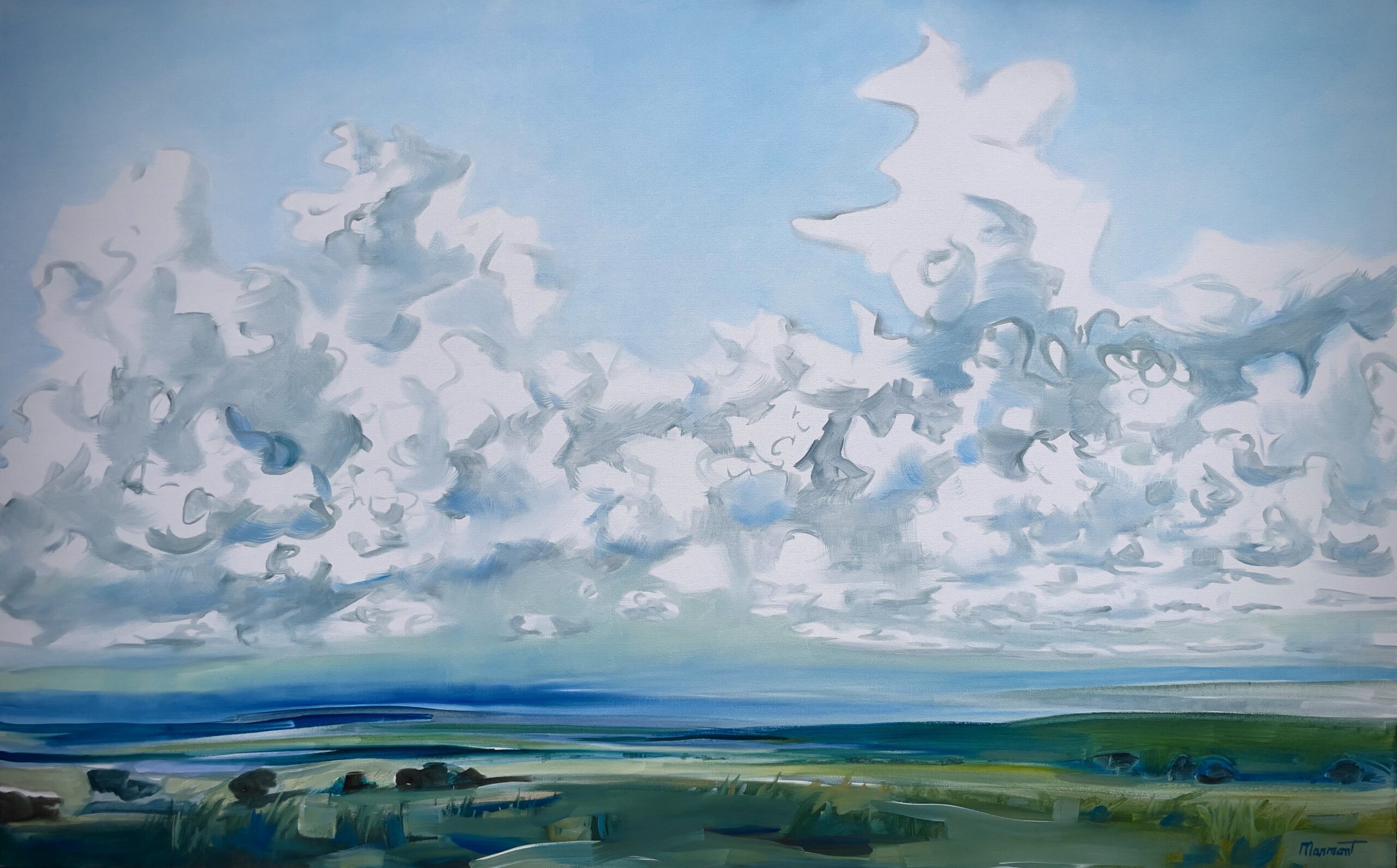 Painting by Rosanna Marmont — Midday Clouds, 2025, oil on canvas