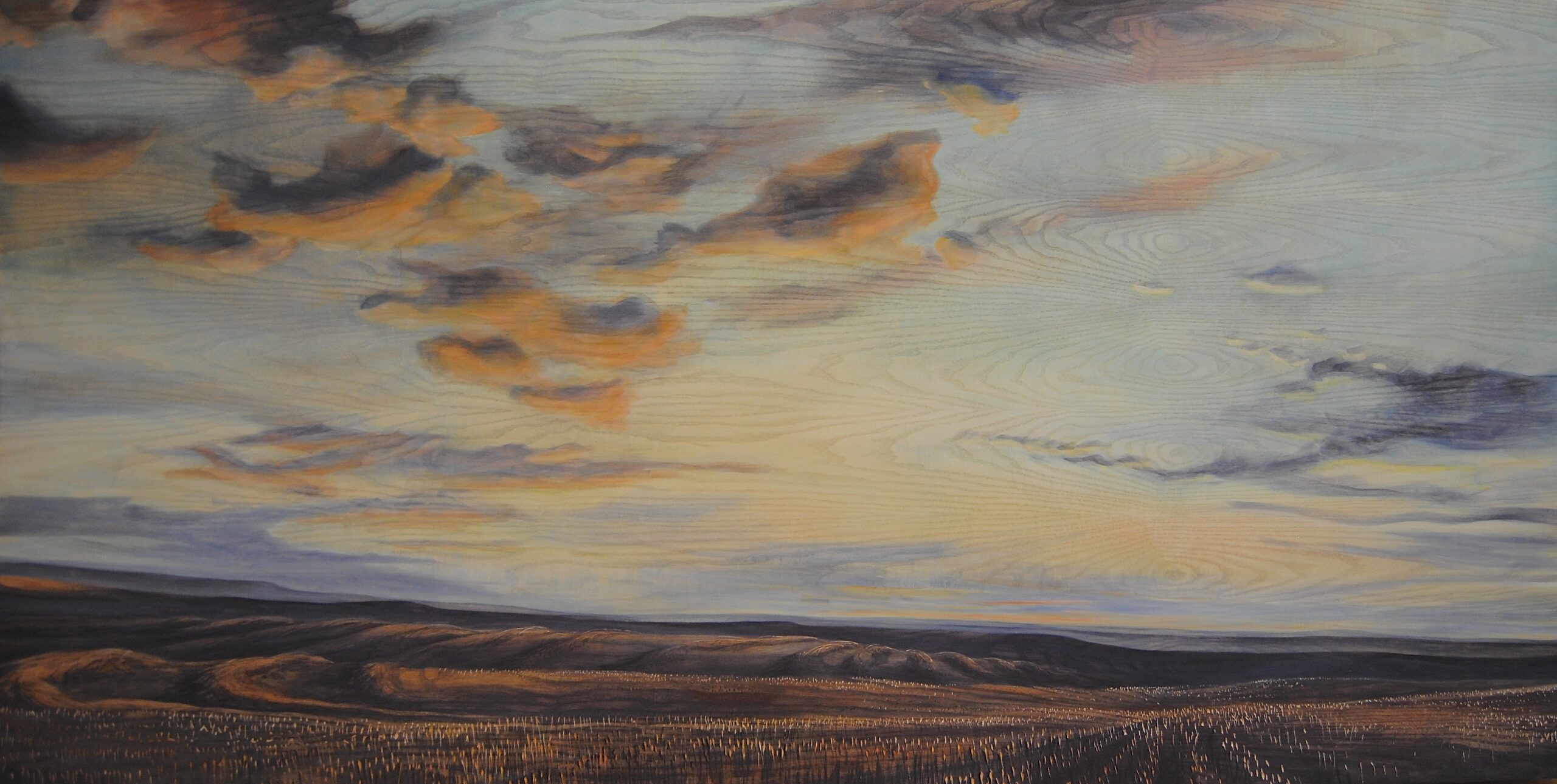Painting by Rosanna Marmont — Missing Alberta, 2015, oil on ash
