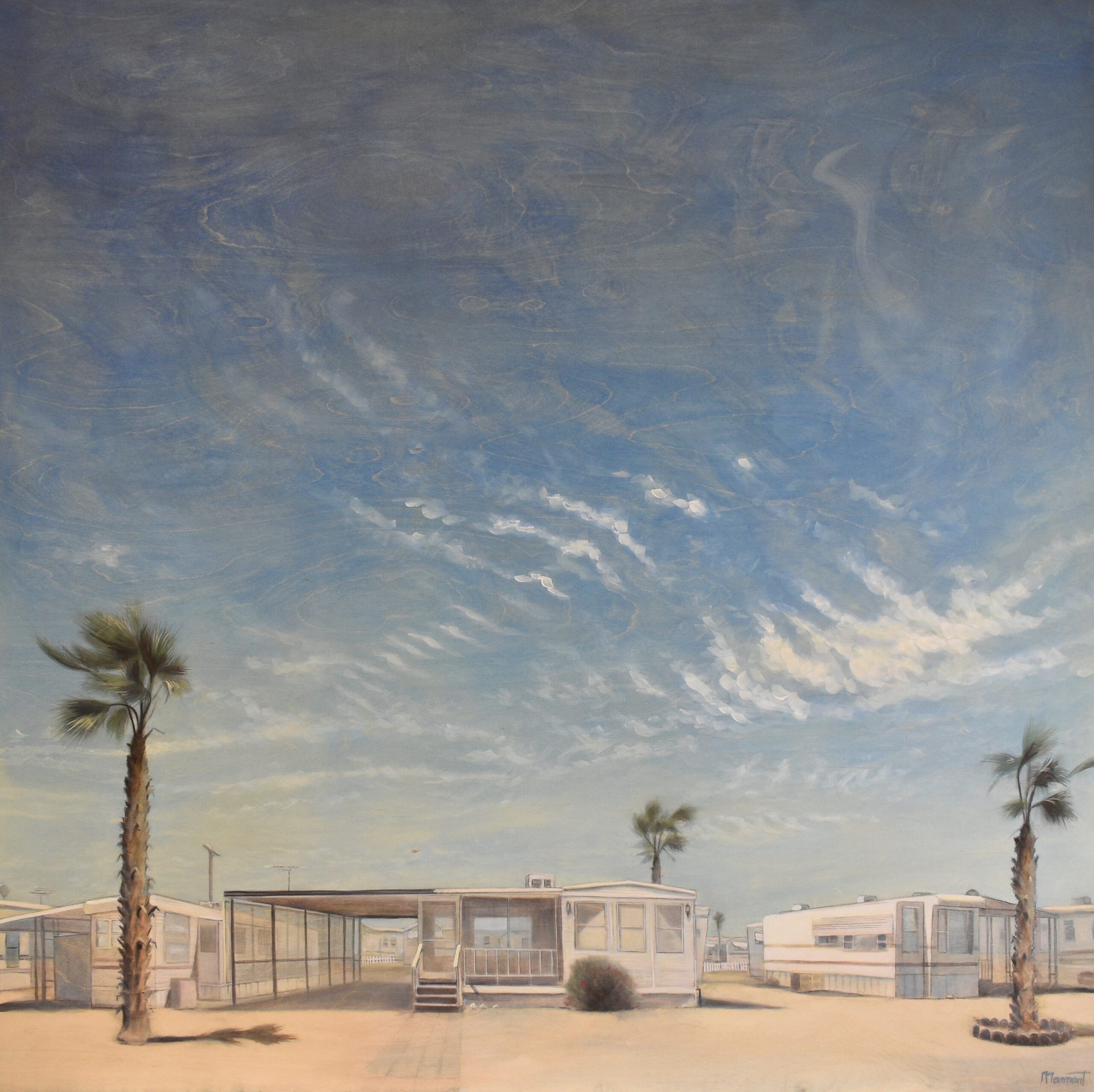Painting by Rosanna Marmont — Mobile Home, 2019, oil and pencil on birch