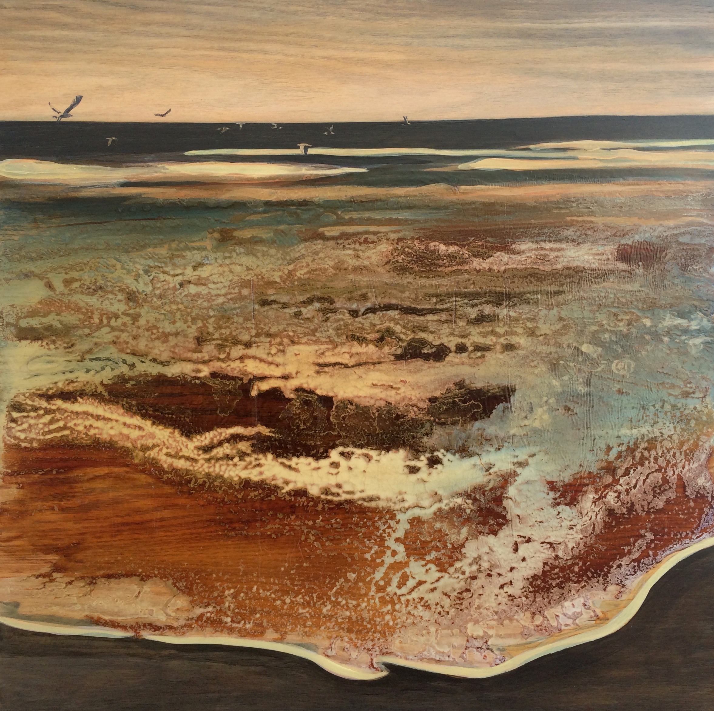 Painting by Rosanna Marmont — Ocean, 2016, mixed media on board
