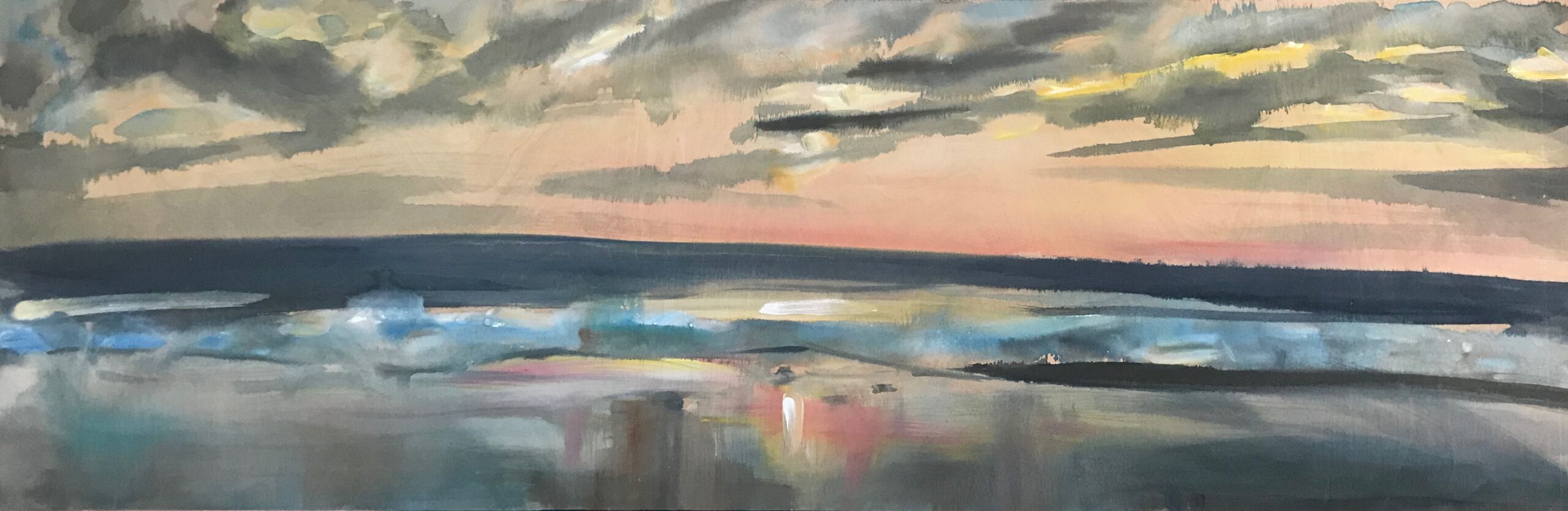 Painting by Rosanna Marmont — Orange, 2020, watercolor on birch
