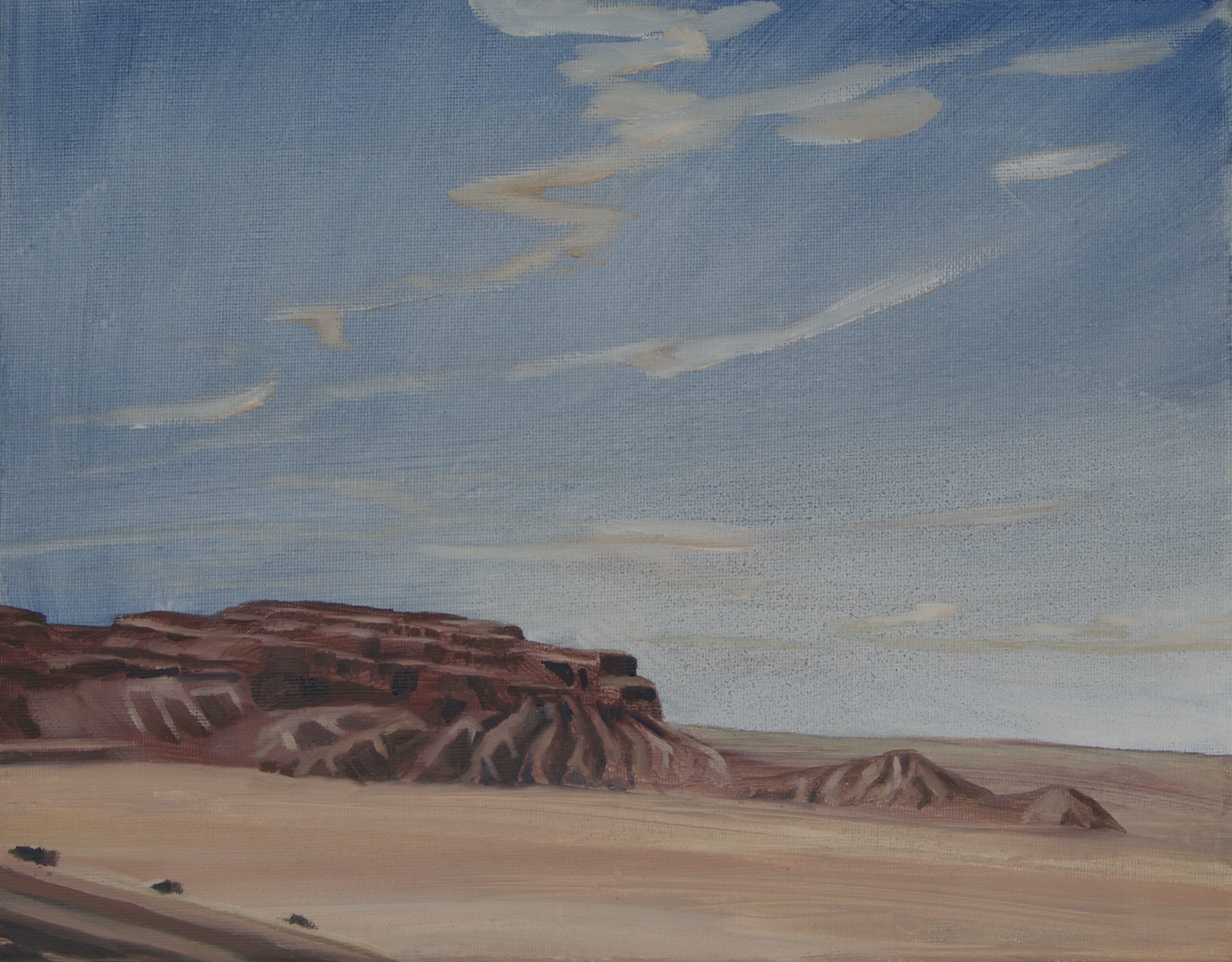 Painting by Rosanna Marmont — Over the Curb, 2015, oil on canvas
