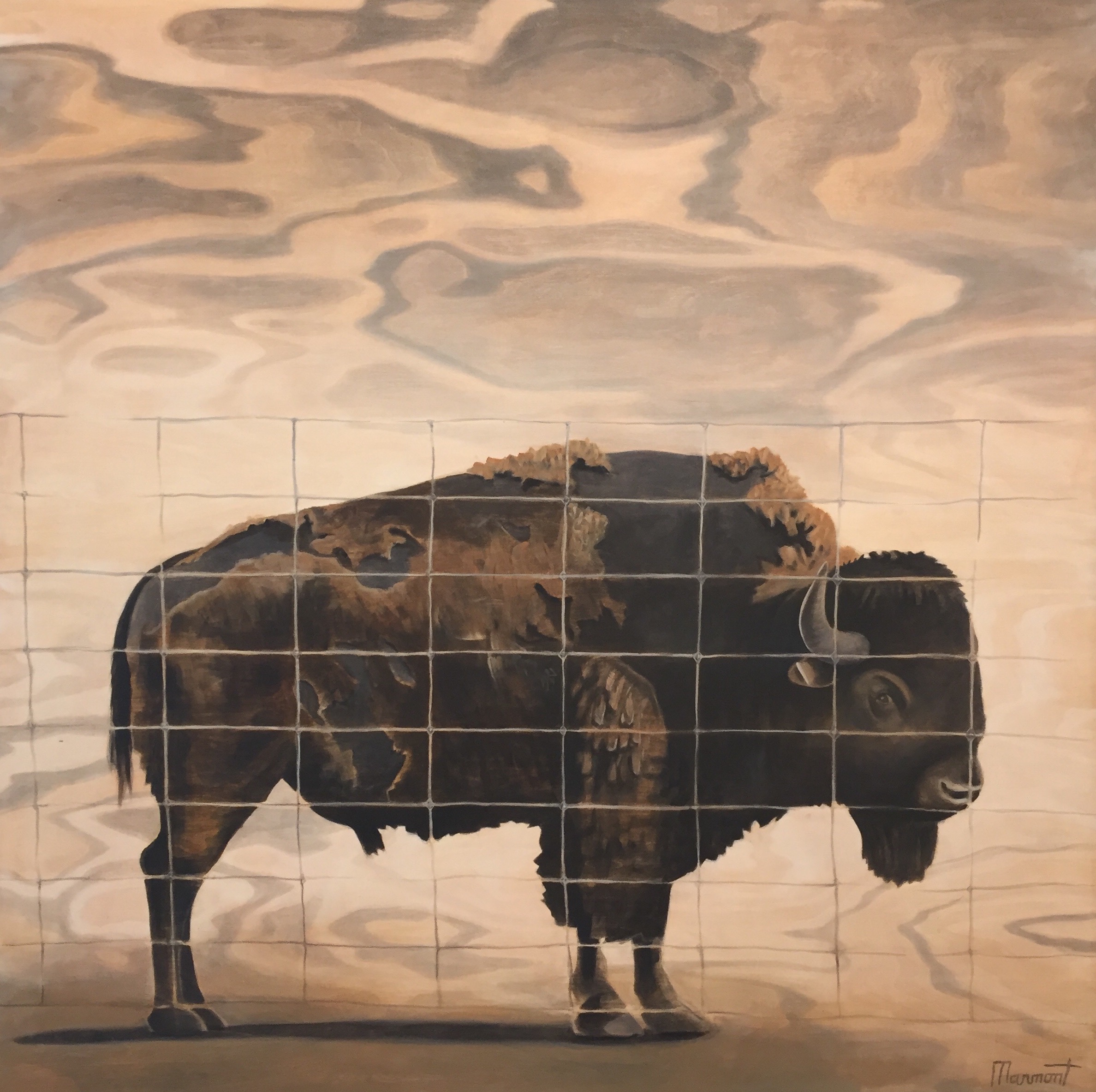 Painting by Rosanna Marmont — Paige Wire, 2016, oil on birch