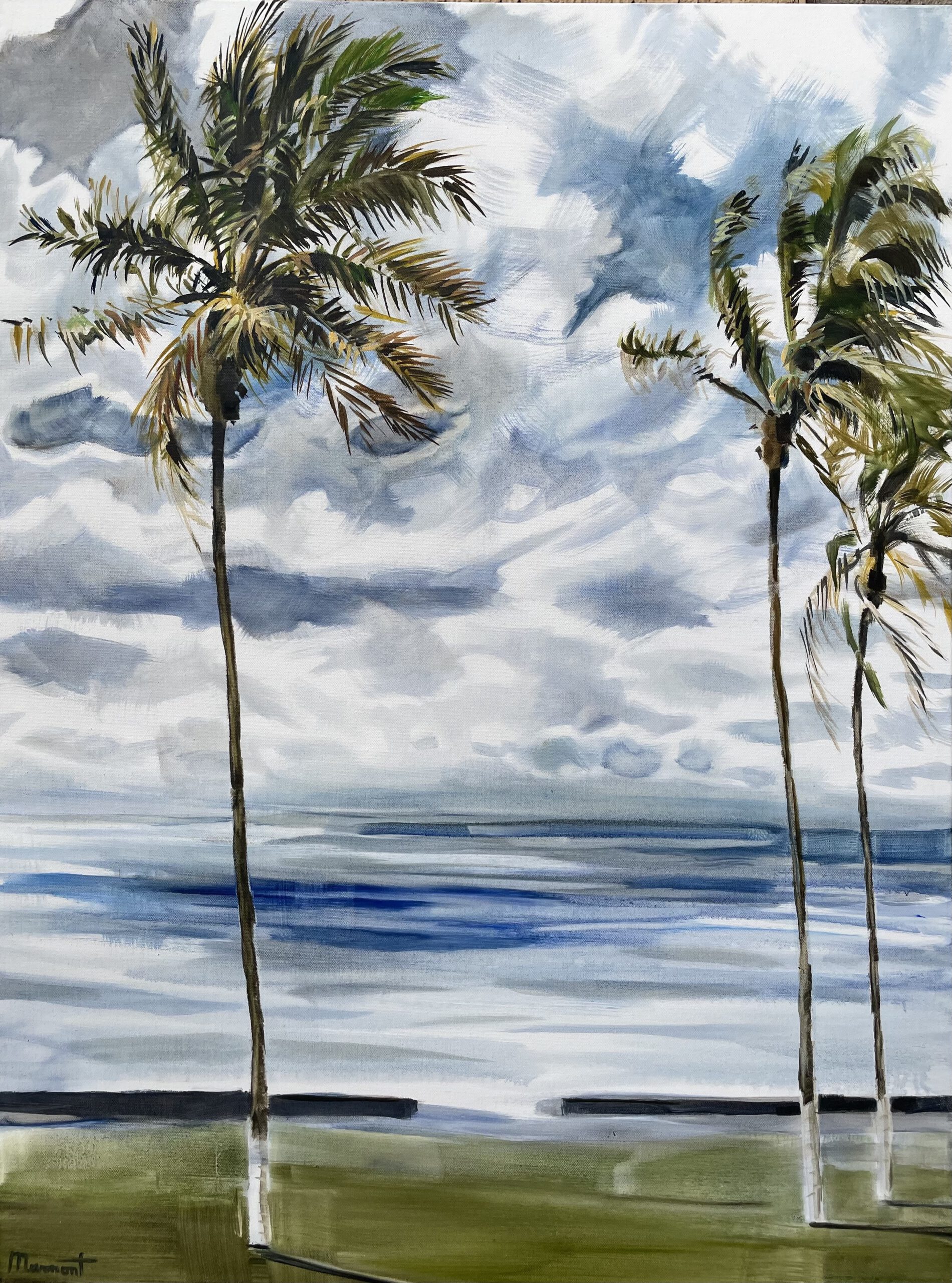 Painting by Rosanna Marmont — Palms II, 2021, oil on canvas