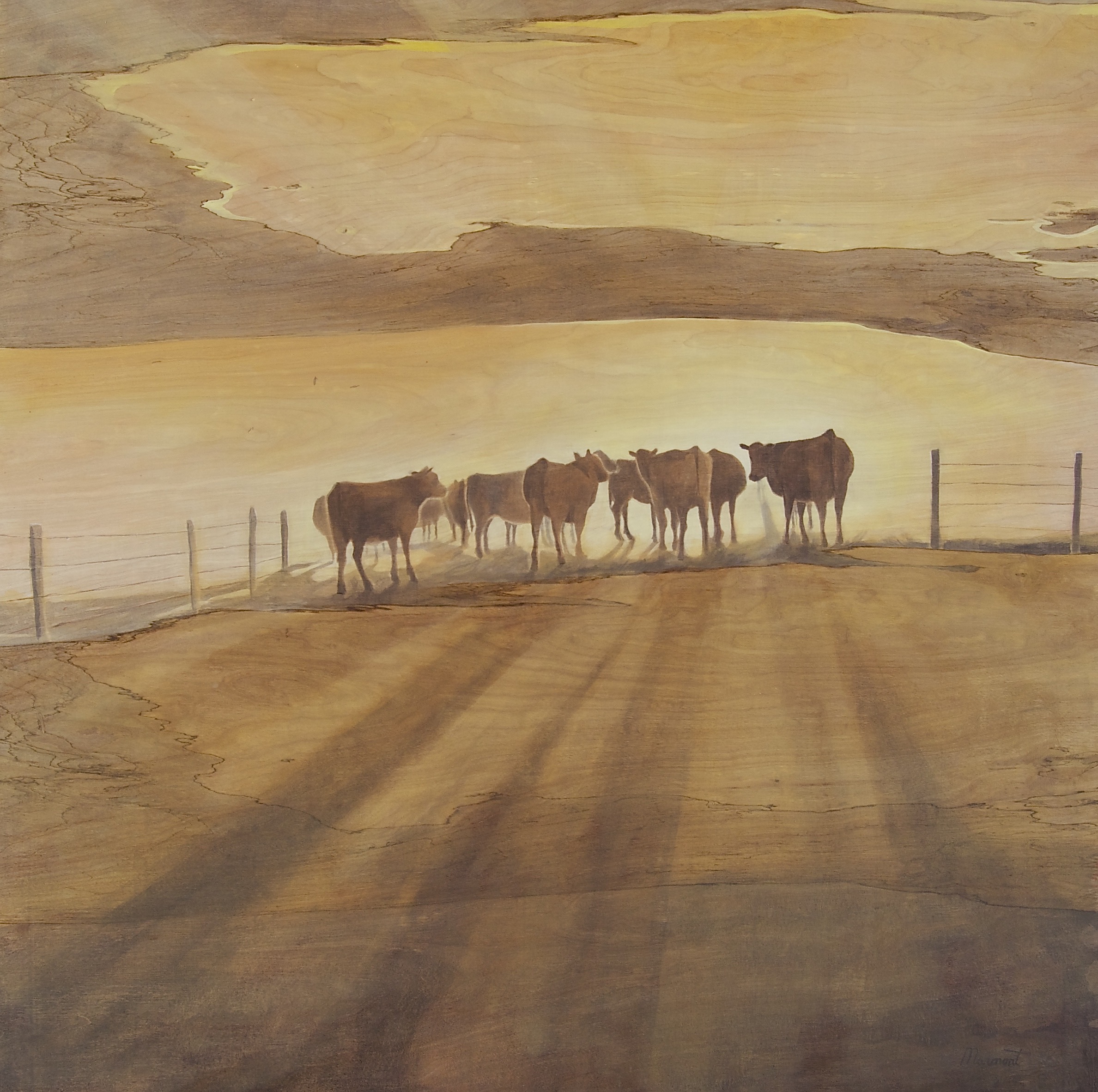 Painting by Rosanna Marmont — Parted, 2015, oil on maple