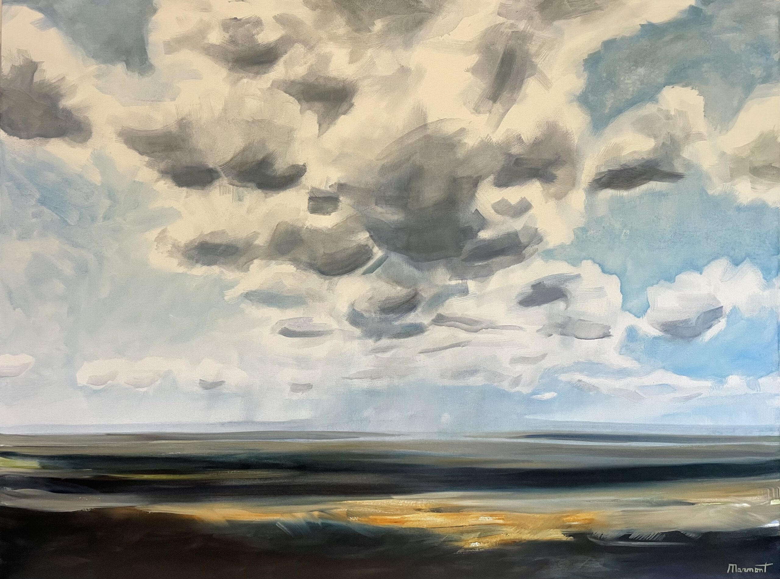 Painting by Rosanna Marmont — Parting Clouds, 2022, oil on canvas