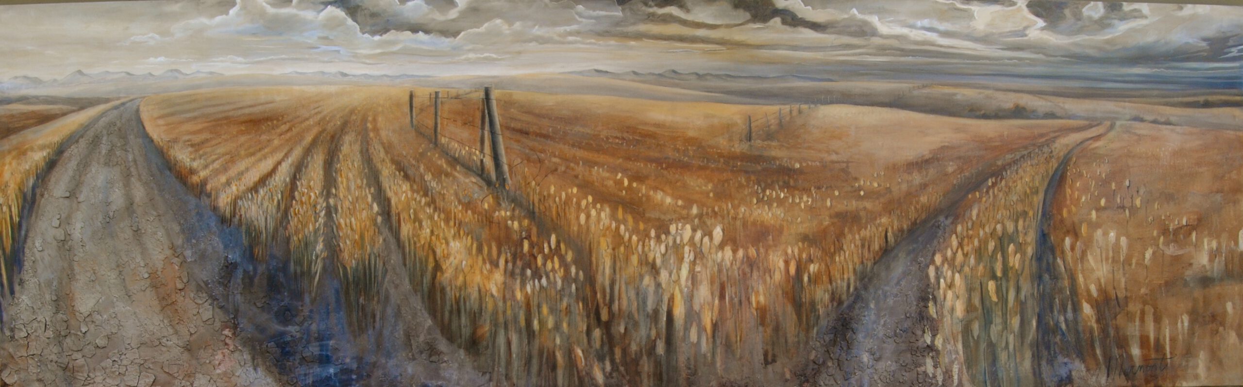 Painting by Rosanna Marmont — Pincher Creek, 2014, oil, acrylic and clay on canvas
