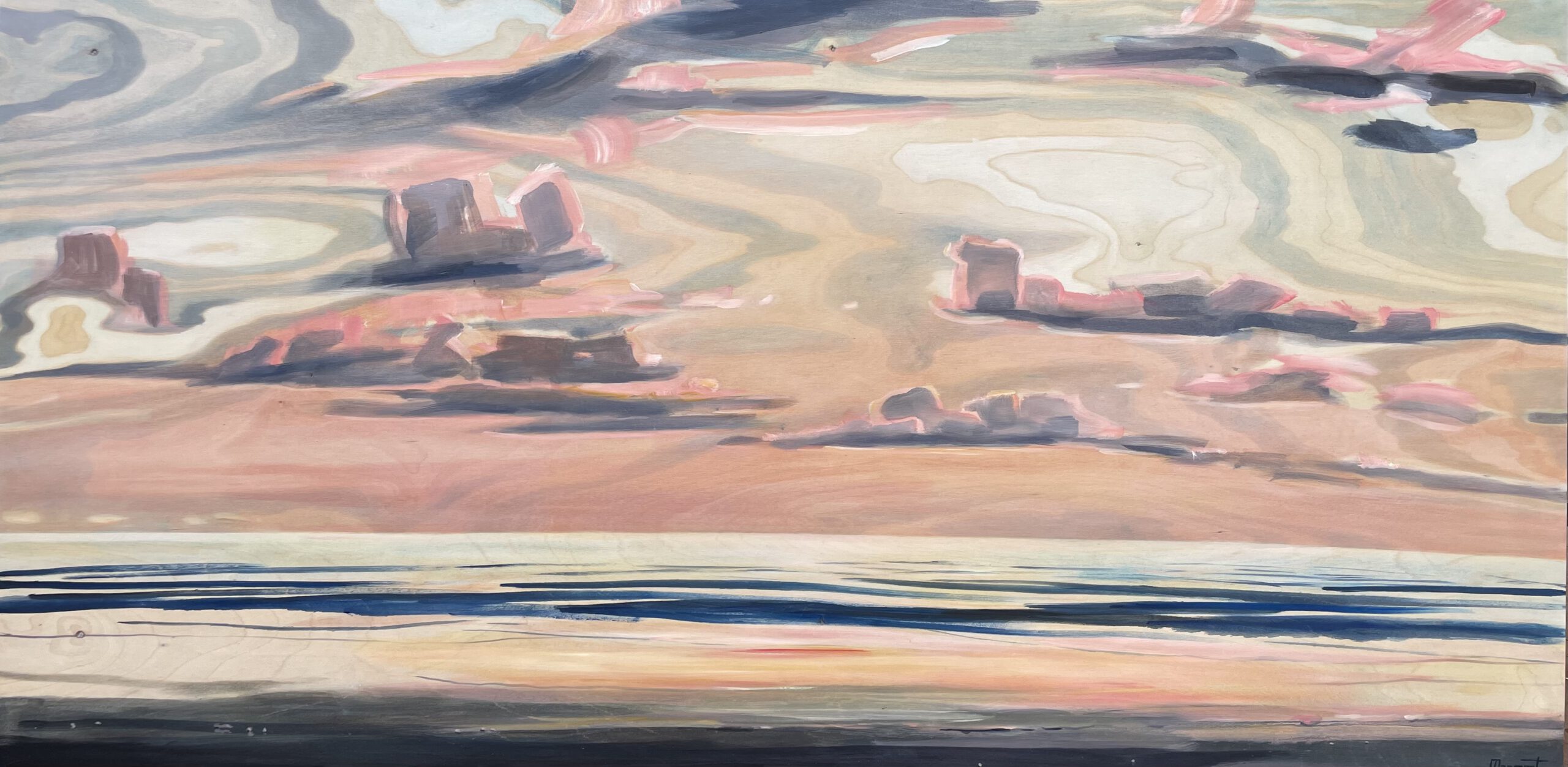 Painting by Rosanna Marmont — Pink, 2024, oil on birch