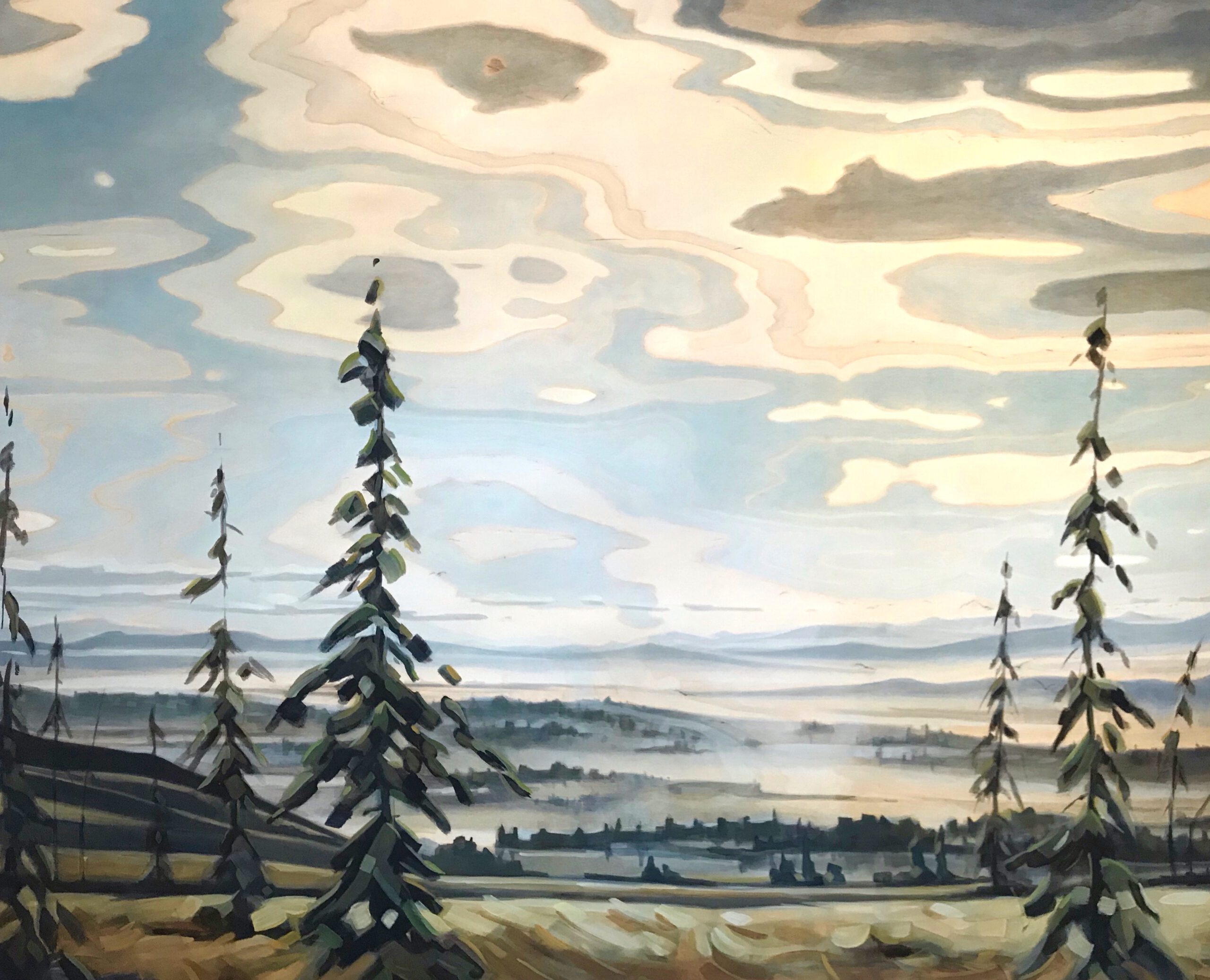 Painting by Rosanna Marmont — Porcupine Hills, 2020, oil on birch