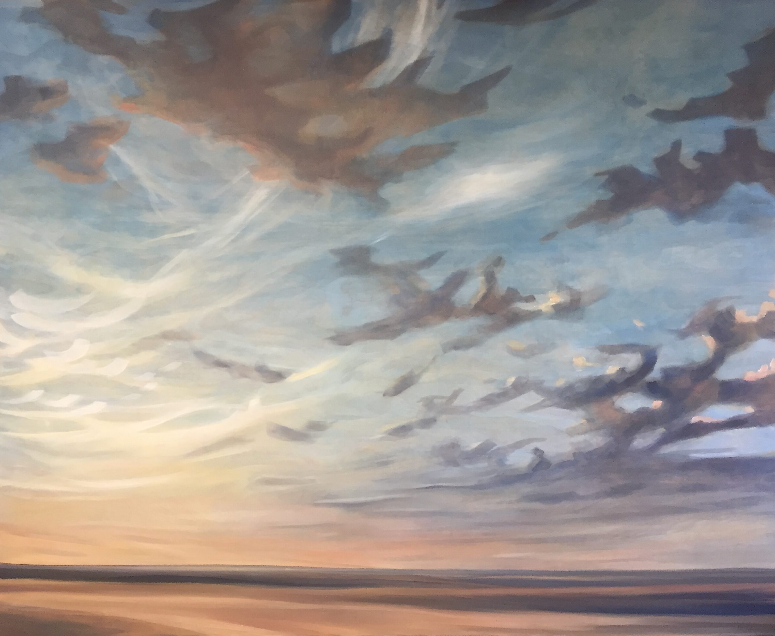 Painting by Rosanna Marmont — Prairie Sky, 2016, oil on birch