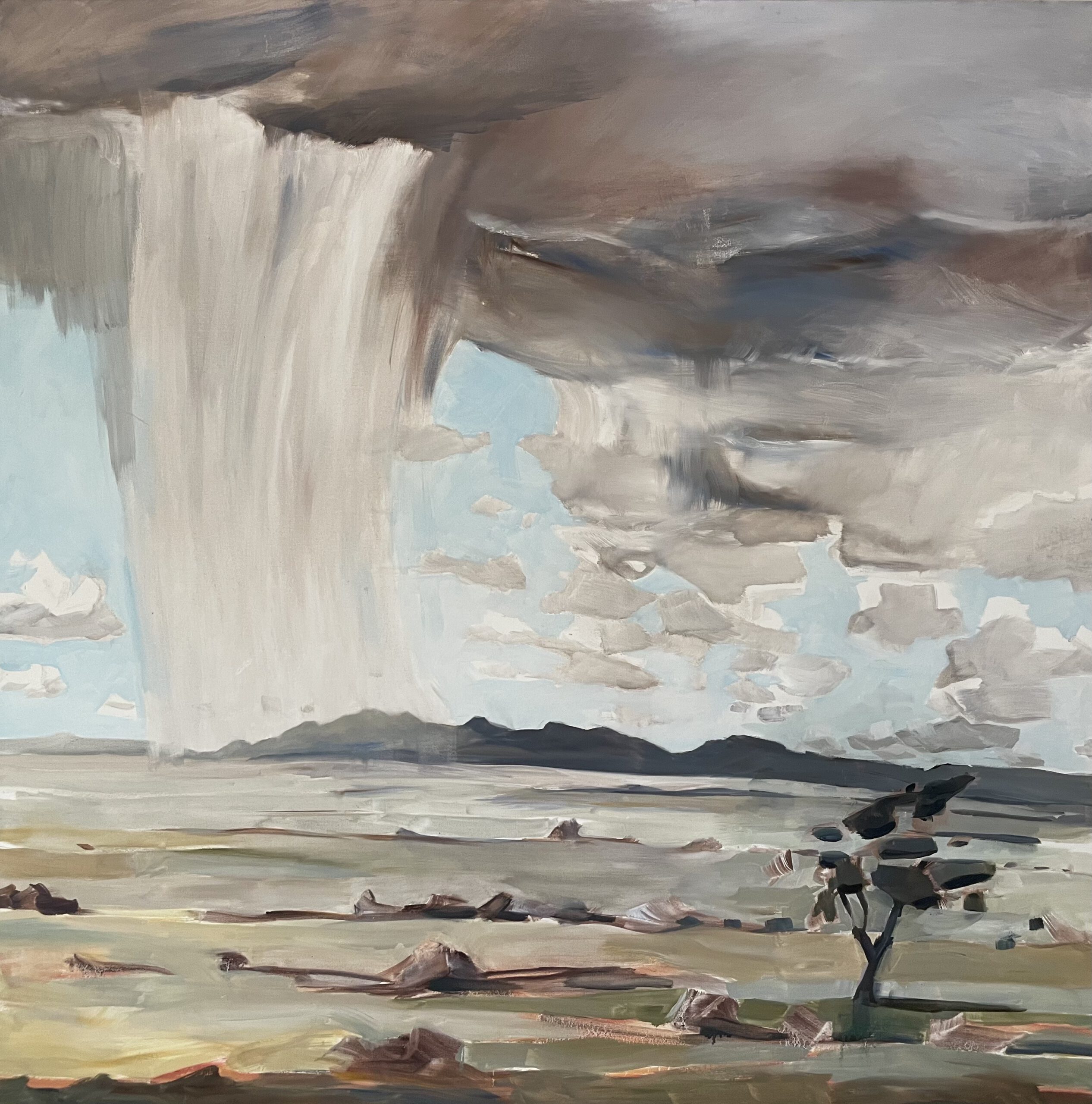 Painting by Rosanna Marmont — Rain, 2024, oil on canvas
