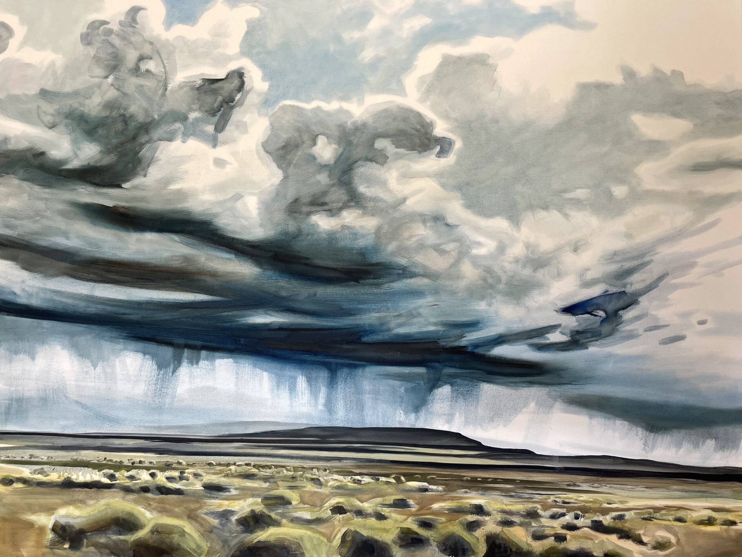 Painting by Rosanna Marmont — Rainstorm, 2021, oil on canvas