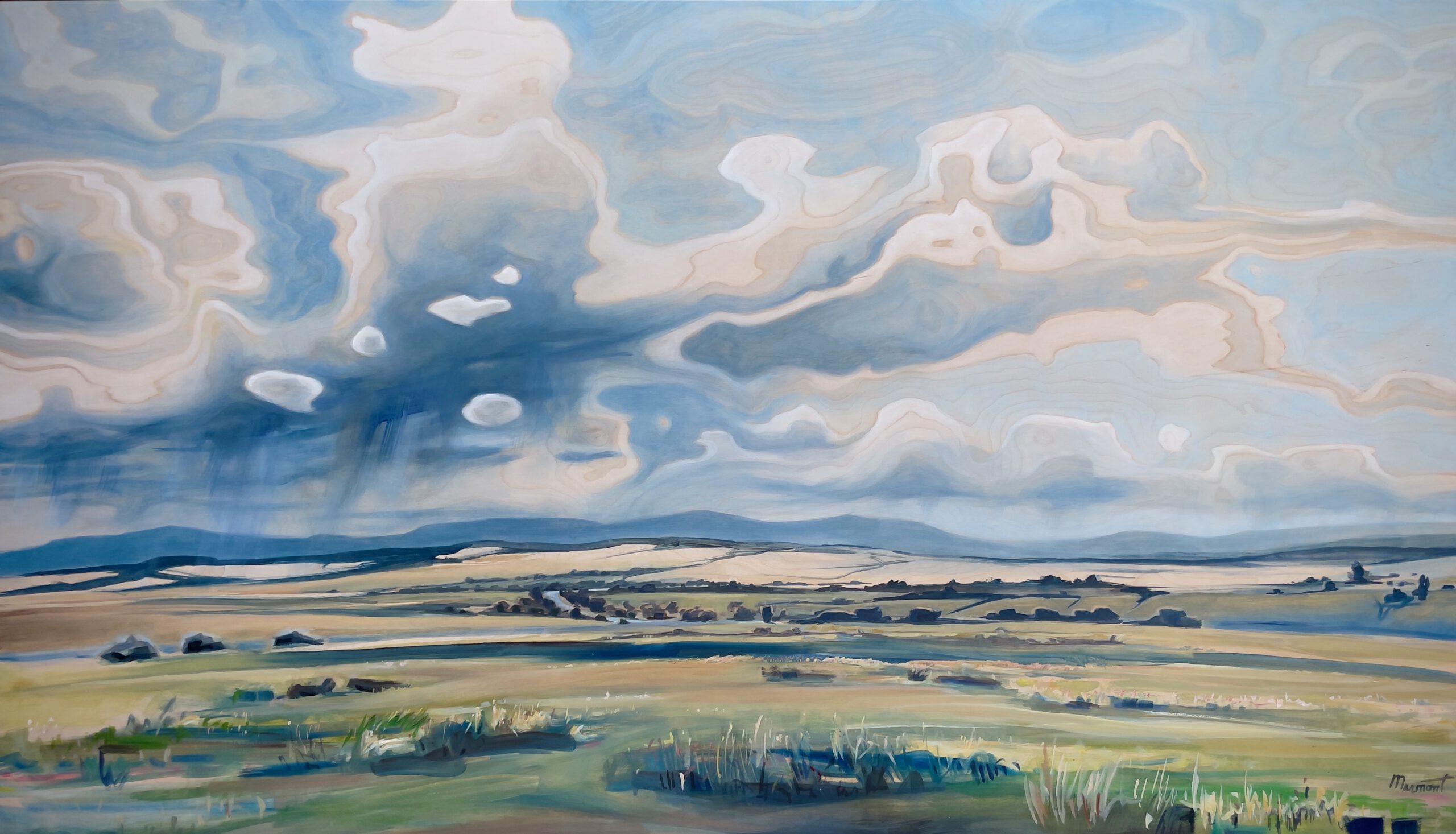 Painting by Rosanna Marmont — River, 2026, oil on maple