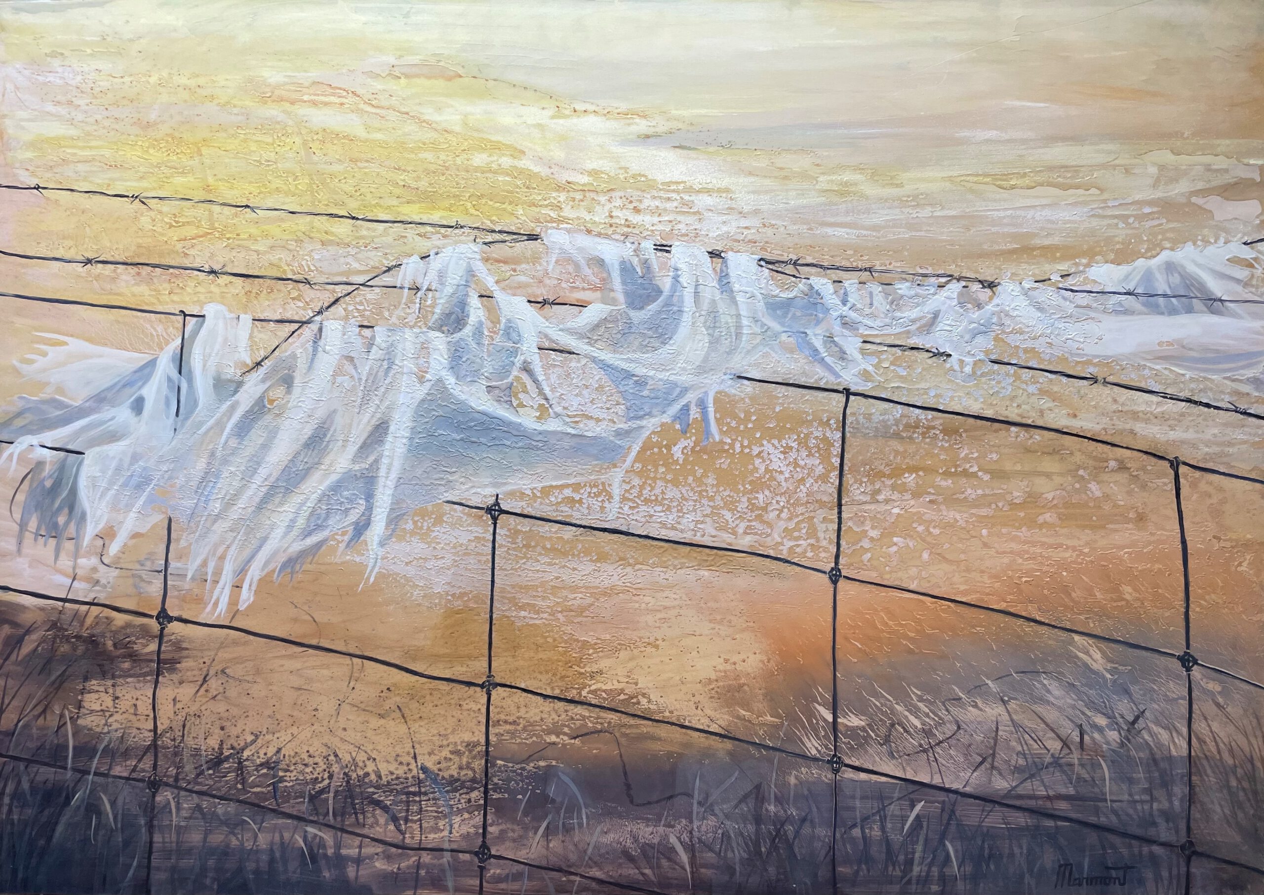 Painting by Rosanna Marmont — Roadside, 2016, oil on maple
