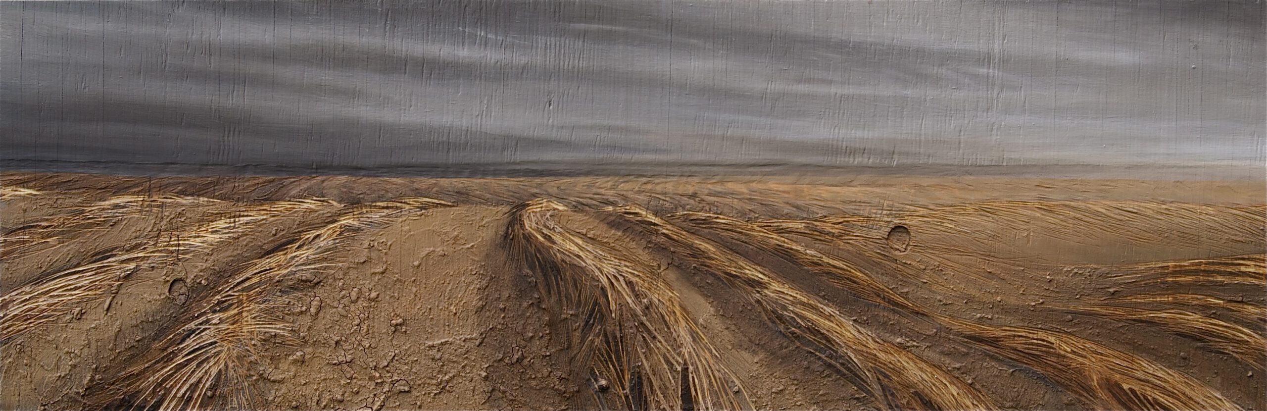 Painting by Rosanna Marmont — Saskatchewan no. 2, 2010, clay, acrylic and oil on pine