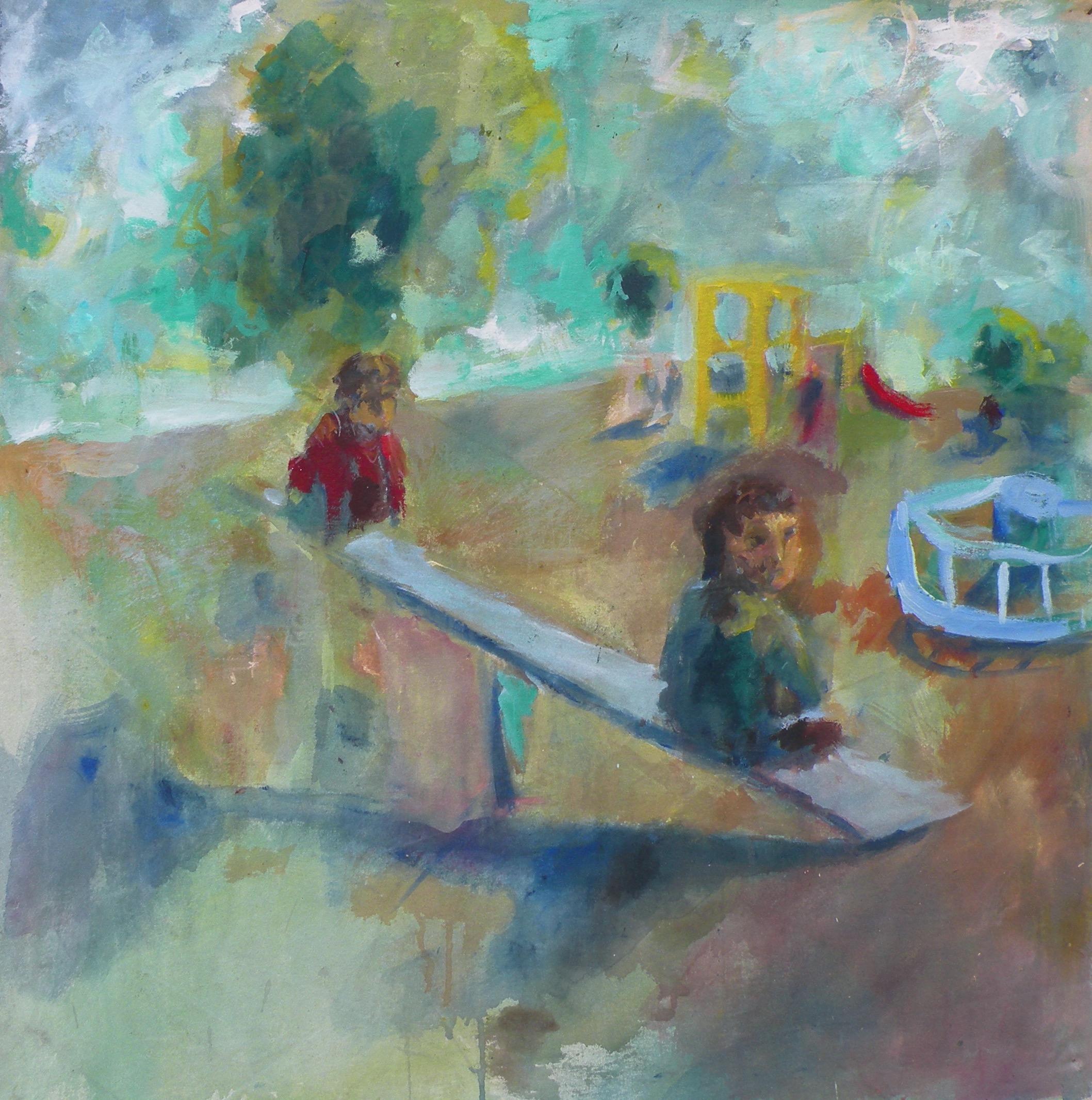 Painting by Rosanna Marmont — See-Saw, 2008, acrylic on raw canvas