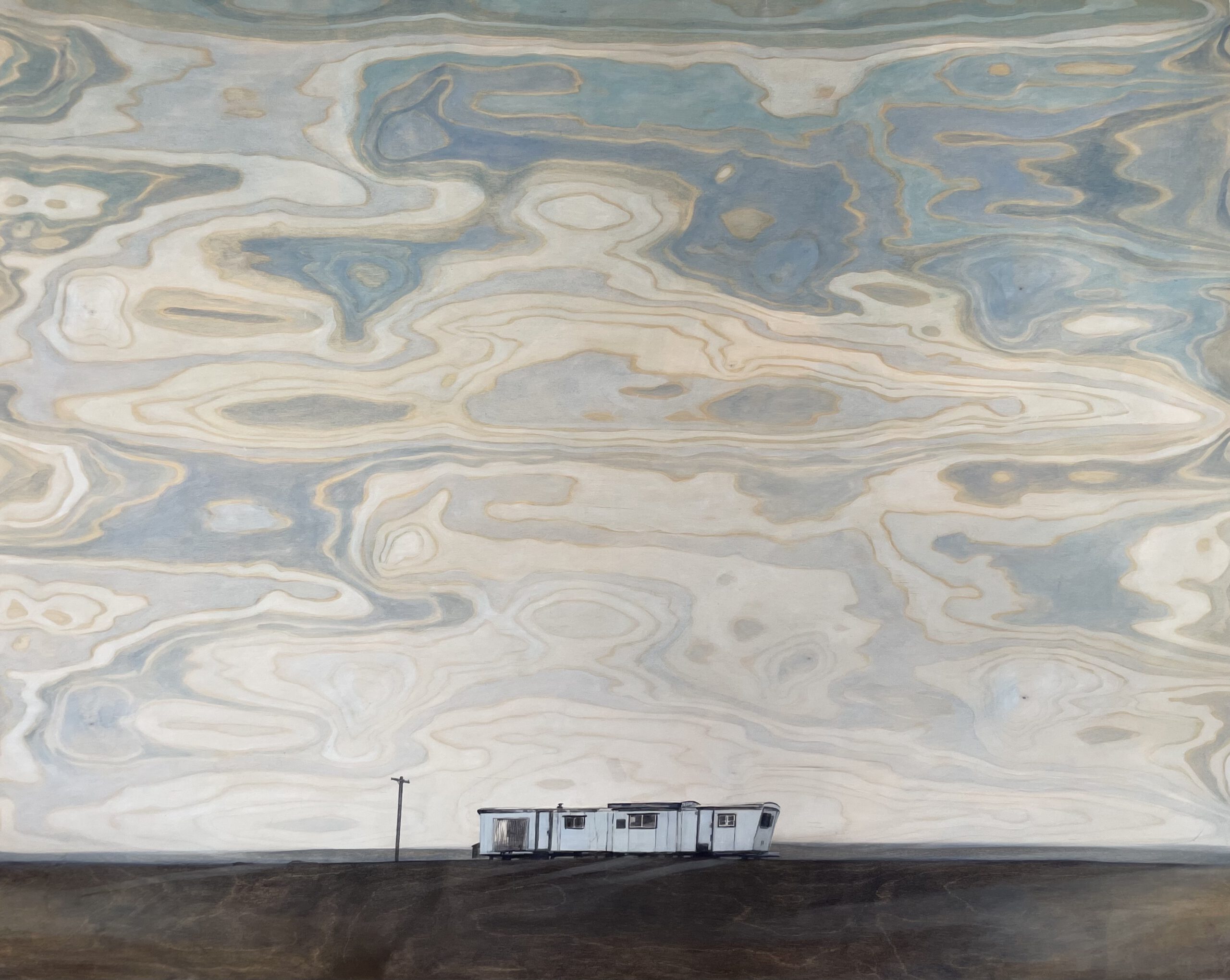 Painting by Rosanna Marmont — Single Trailer, 2023, oil on birch