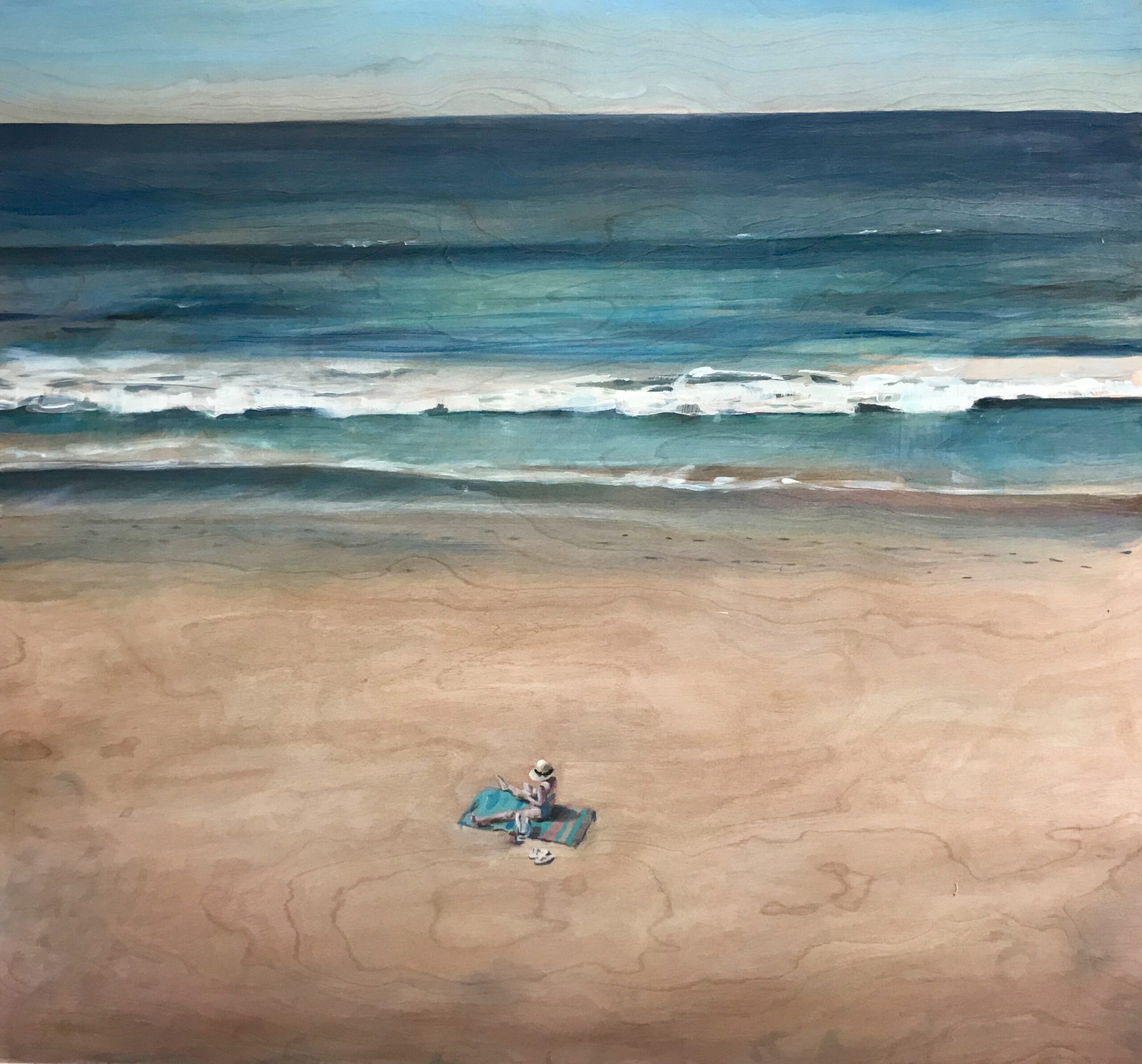 Painting by Rosanna Marmont — Snow Bird, 2020, oil and watercolor on canvas