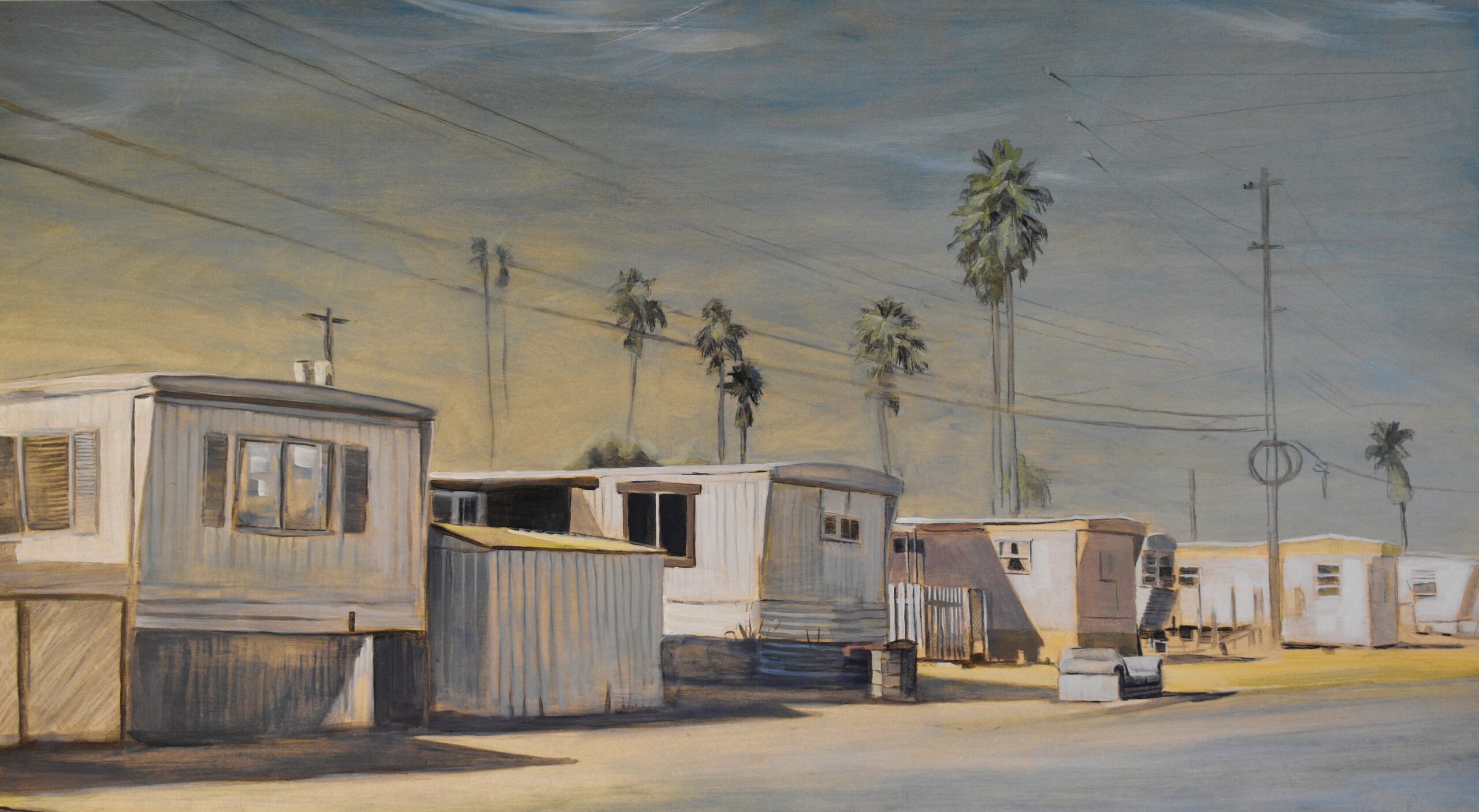 Painting by Rosanna Marmont — Sparkman, 2018, oil and pencil on maple