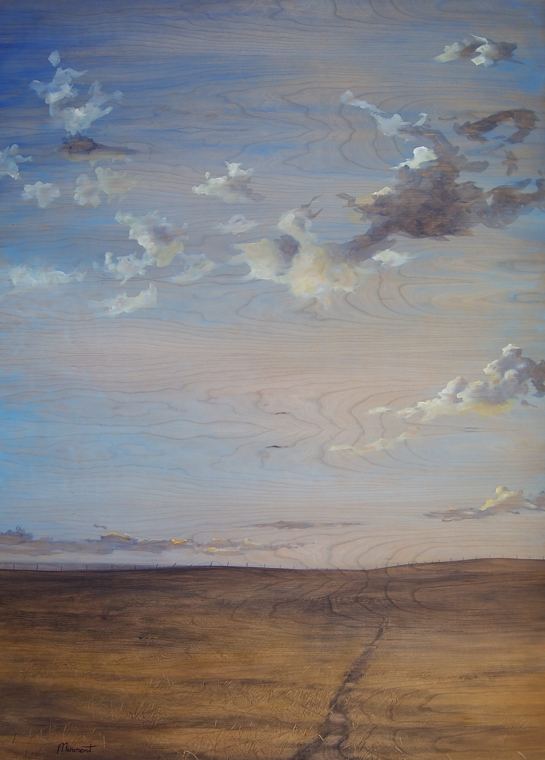 Painting by Rosanna Marmont — The Other Side, 2014, oil on pecan